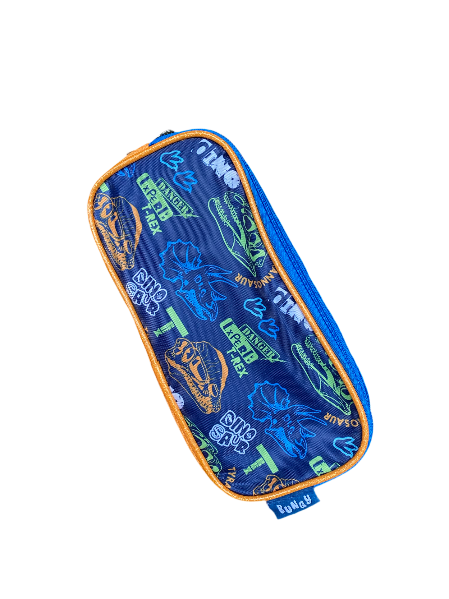 Cartuchera dinosaurio azul naranja 225x11x7 057-220166 270190