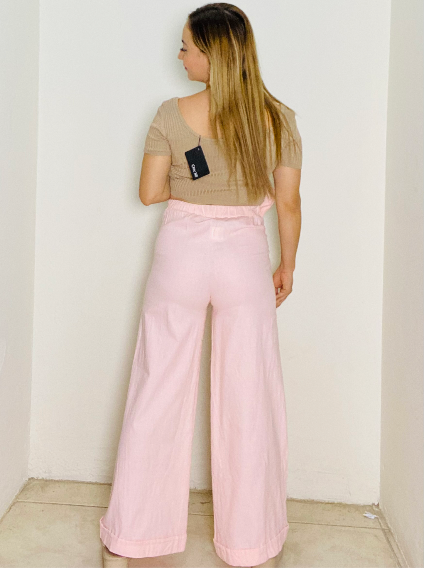 Pantalón tela formal dama rosa Tallas S M L XL Intrigue IN3-1774 590/350