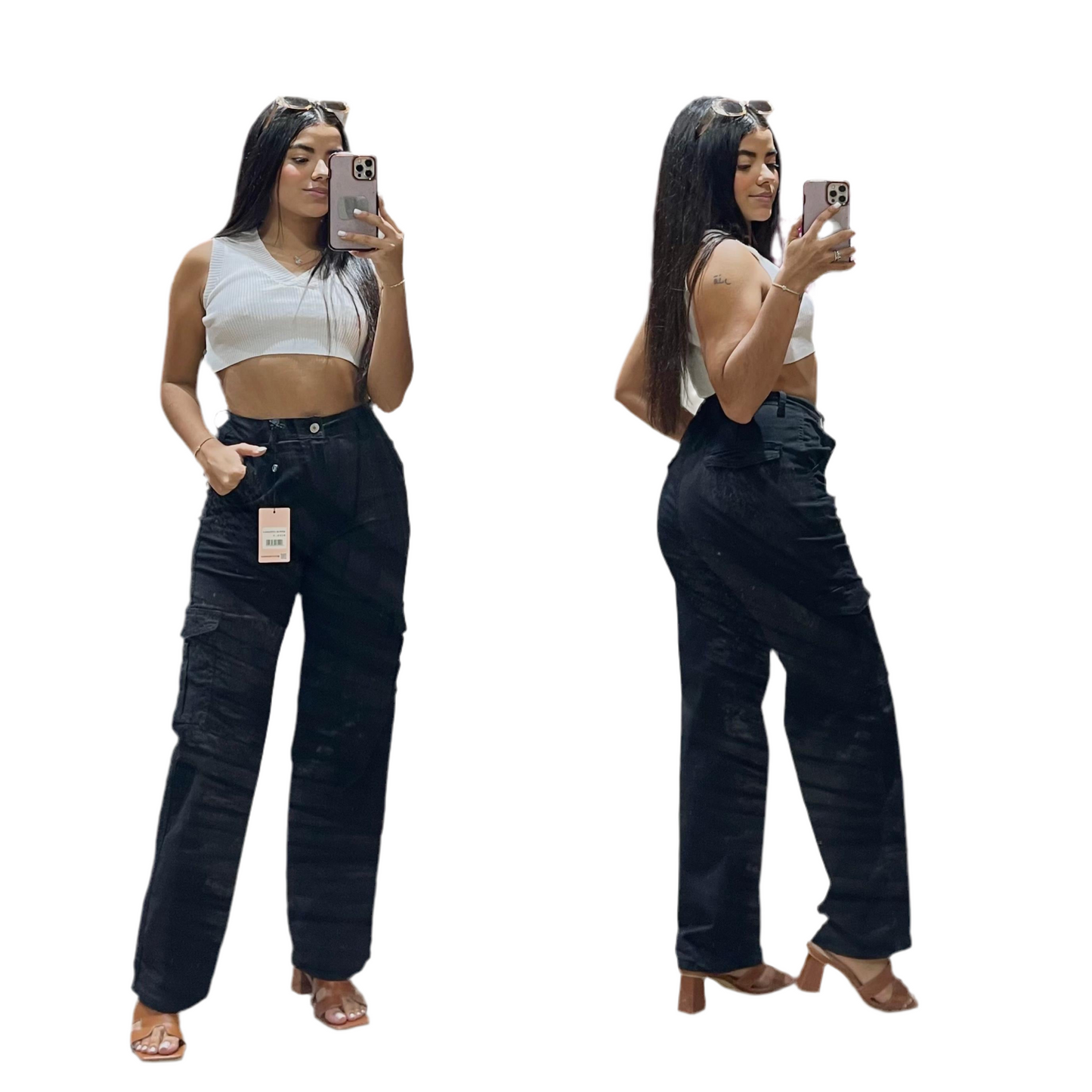 Jeans pantalon cargo mujer CPD1204-4 negro 590/465