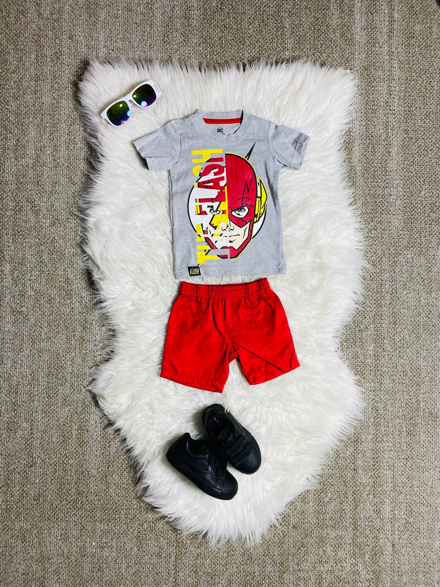 Set conjunto dos piezas para bebe niño Flash short y camisa 12m a 3T C9-FL-1021N 299280 Gris