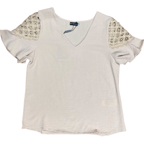 Camisa formal mujer dama beige ING-1661 Tallas S,M,L,XL