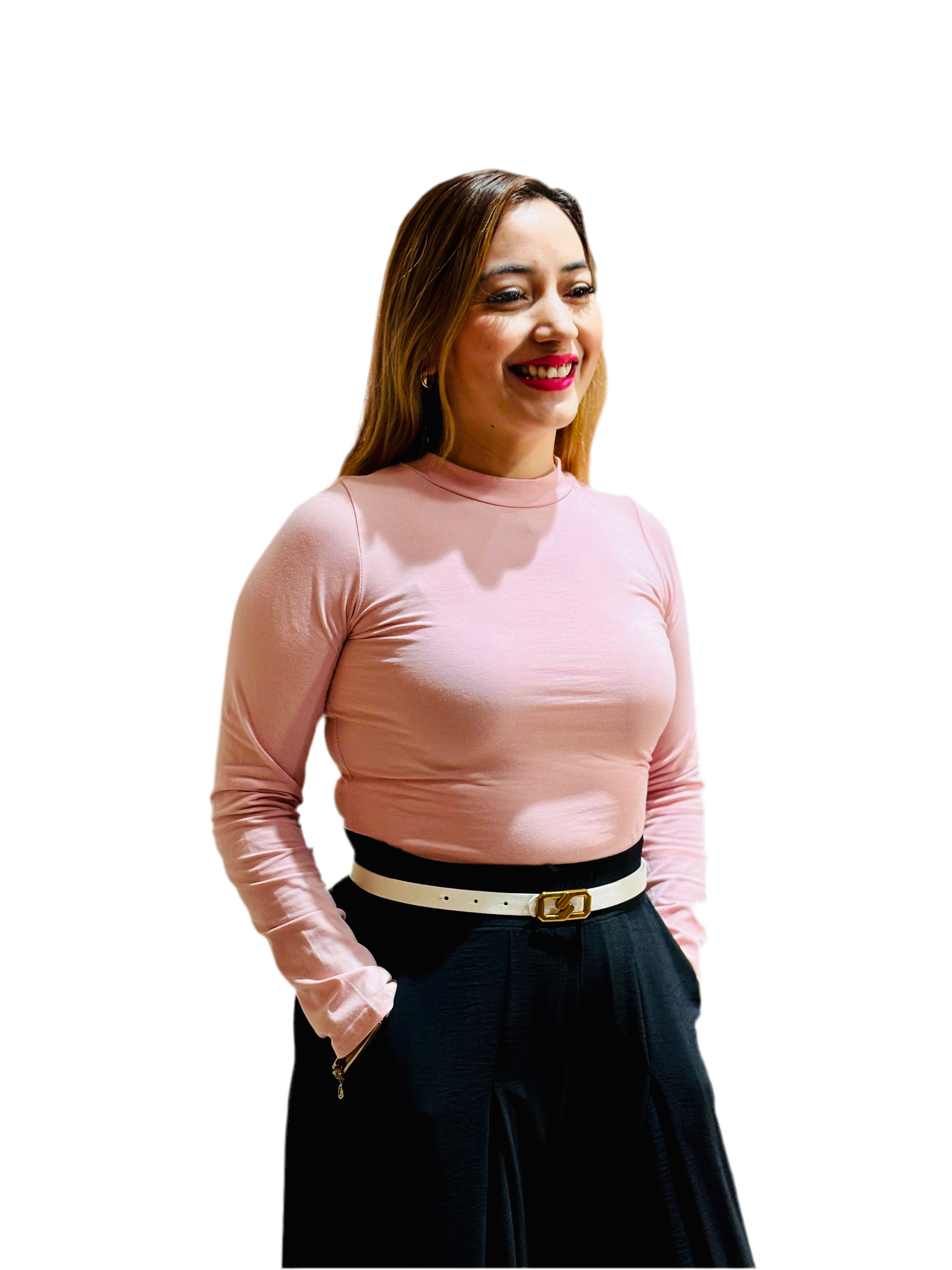 Camisa dama blusa manga larga rosada CTD1154-40 315235