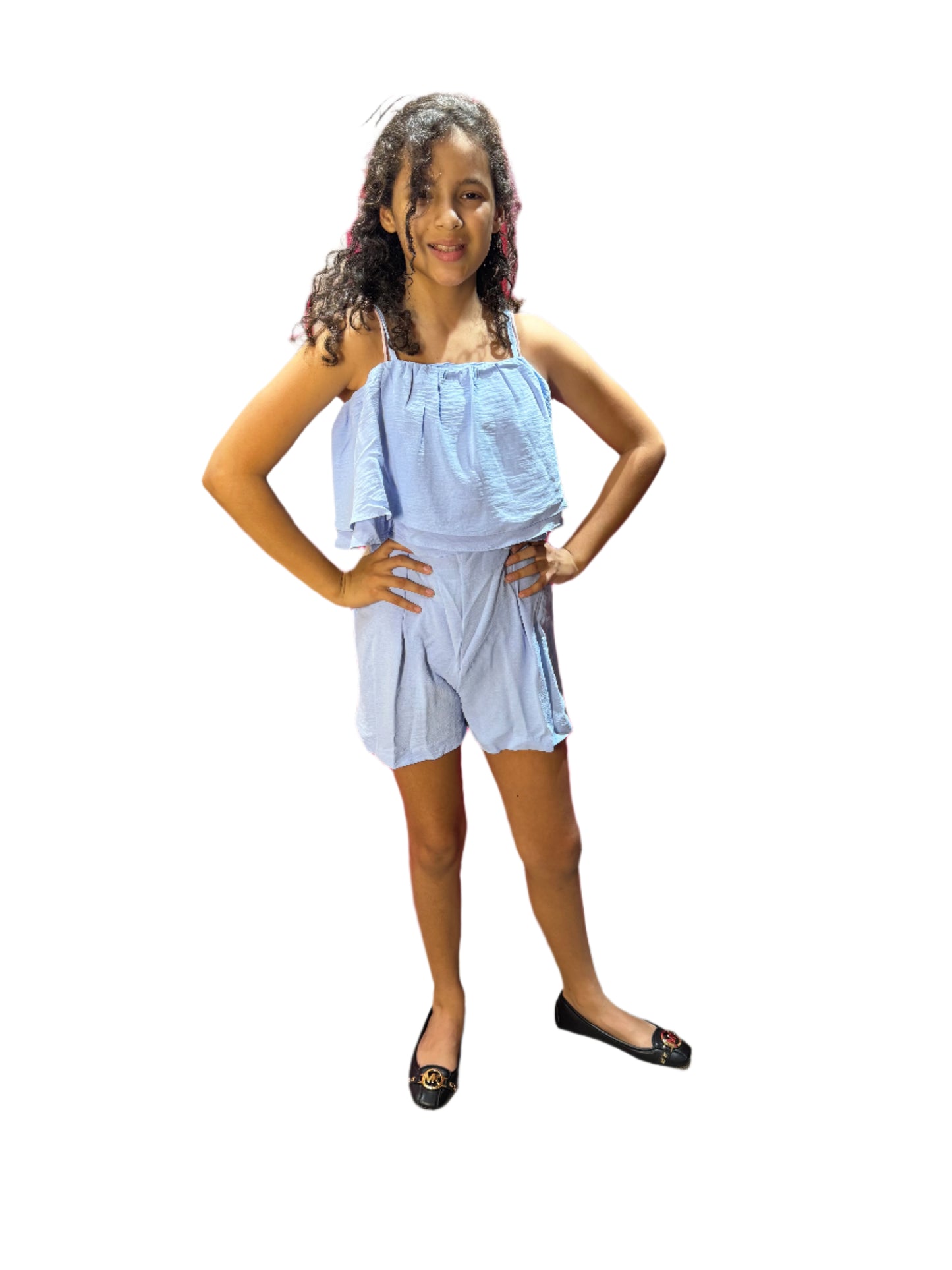 Conjunto set de dos piezas para niña Short y camisa de tirantes Azul CSG1208-6 590390