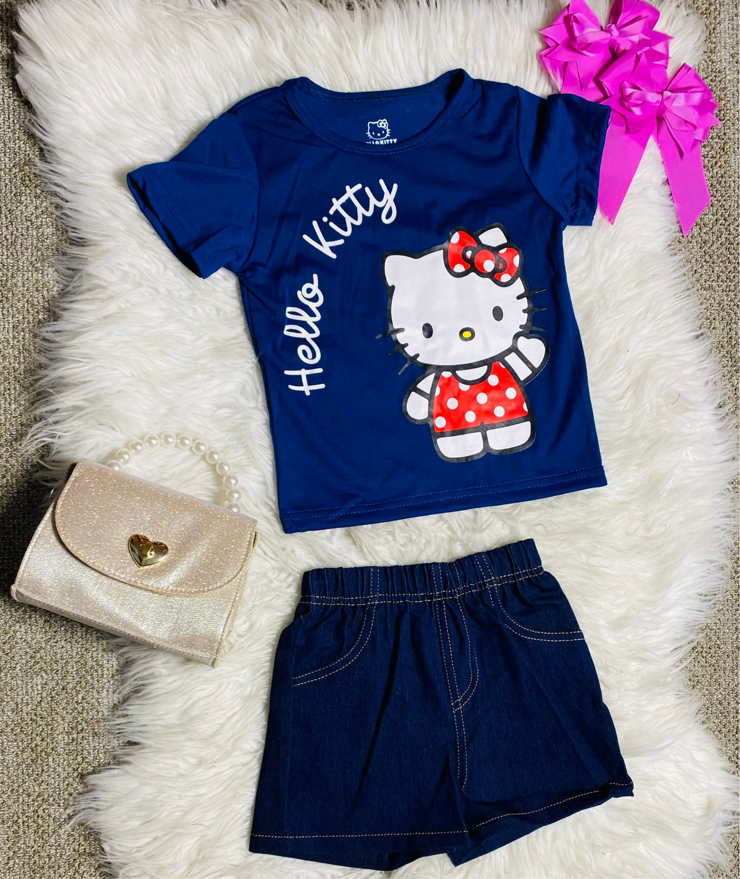 Set conjunto dos piezas para niña hello kitty 2 a 8 años H9-HK-102D 330245 azul