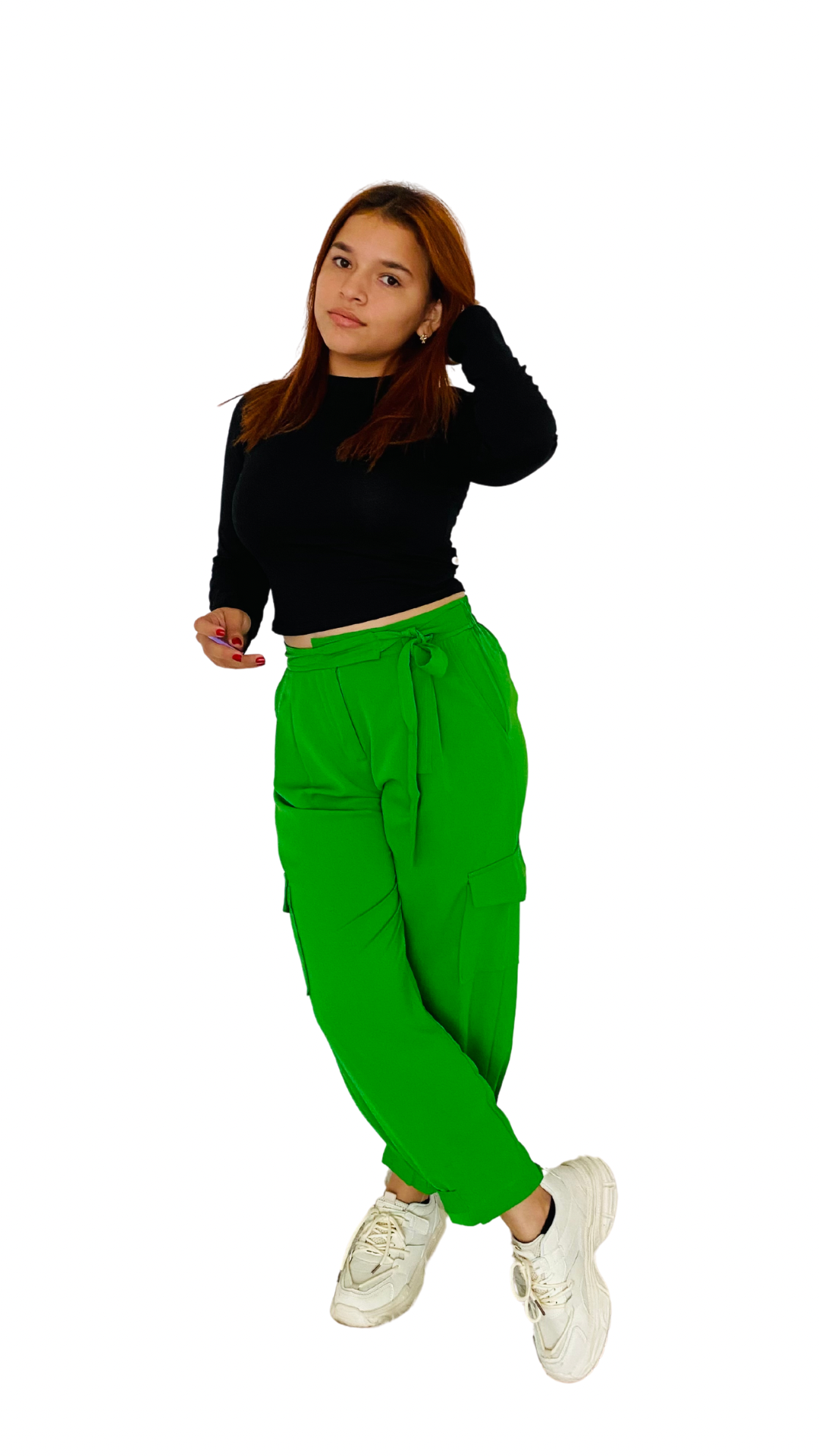 Pantalón tela cargo dama Verde Tallas S M L XL PR3-965 590590