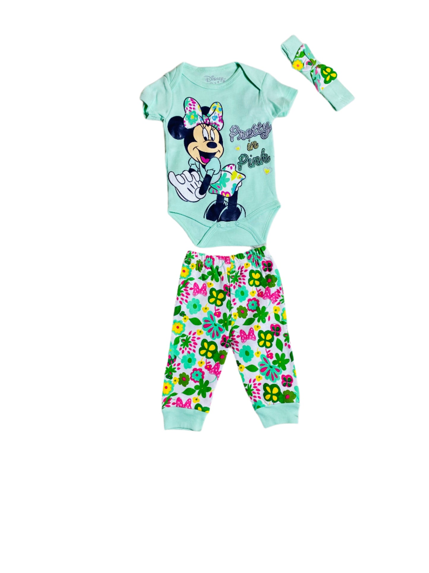 Set Conjunto 3 Piezas para bebé Minnie 0/6M-18/24M D9-MI-1203B 590315 verde aqua