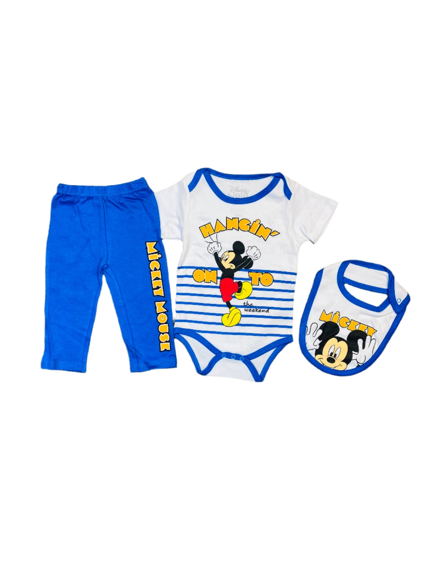 Set Conjunto 3 Piezas para bebé Mickey azul 0/6M-18/24M D9-MK-1110B 390355