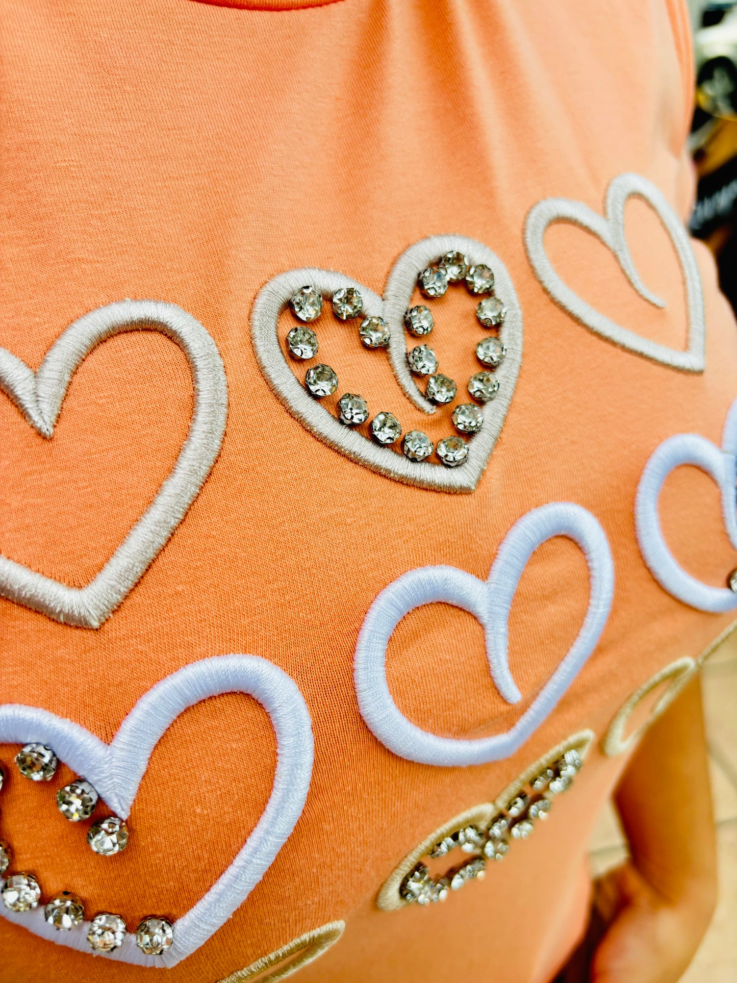 Camisa corazones bordados anaranjado naranja S-XL Intrigue IN1-2213 325225