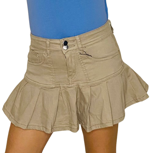Falda Short paletoneada WS1202-6 490380 Caqui Beige