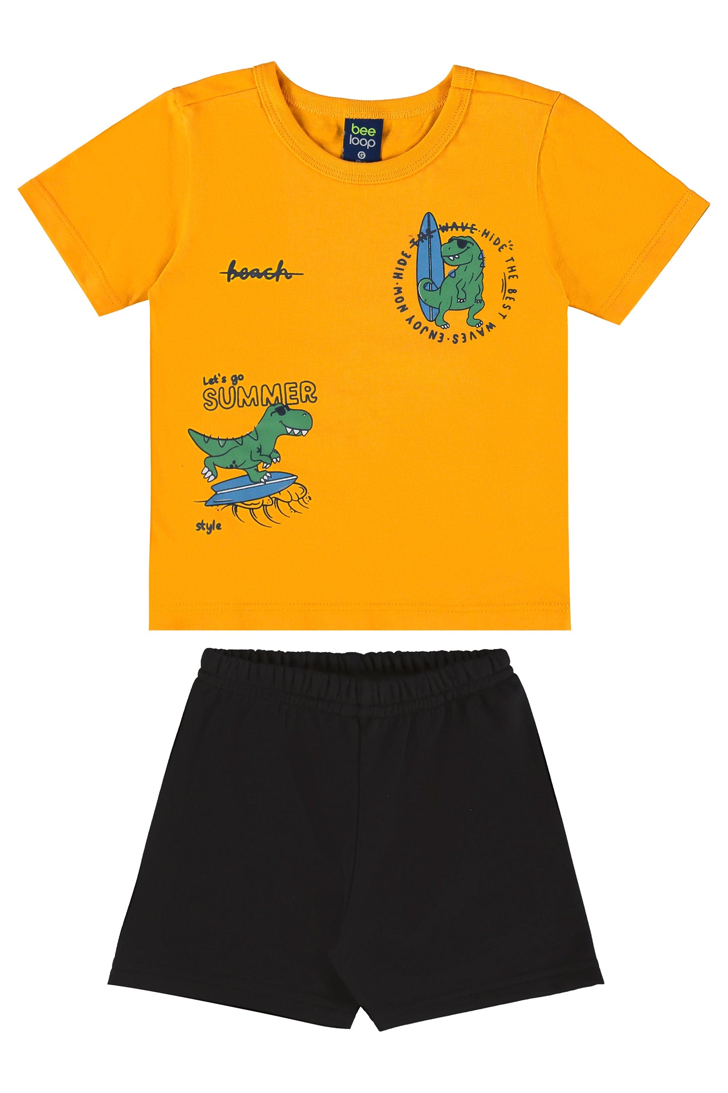 Conjunto camisa amarilla short negro Bee loop 17999 - 150955