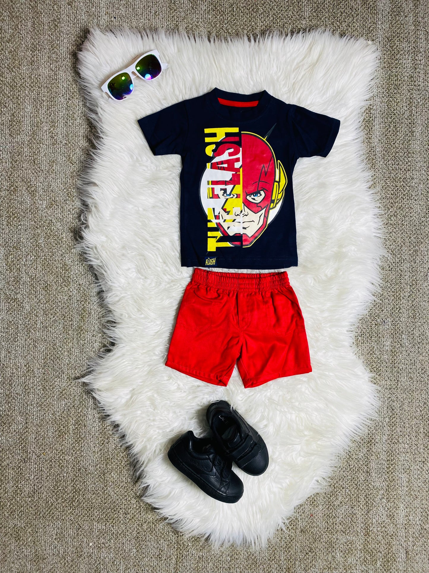 Set conjunto dos piezas para bebe niño Flash short y camisa 12m a 3T C9-FL-1021N 299280