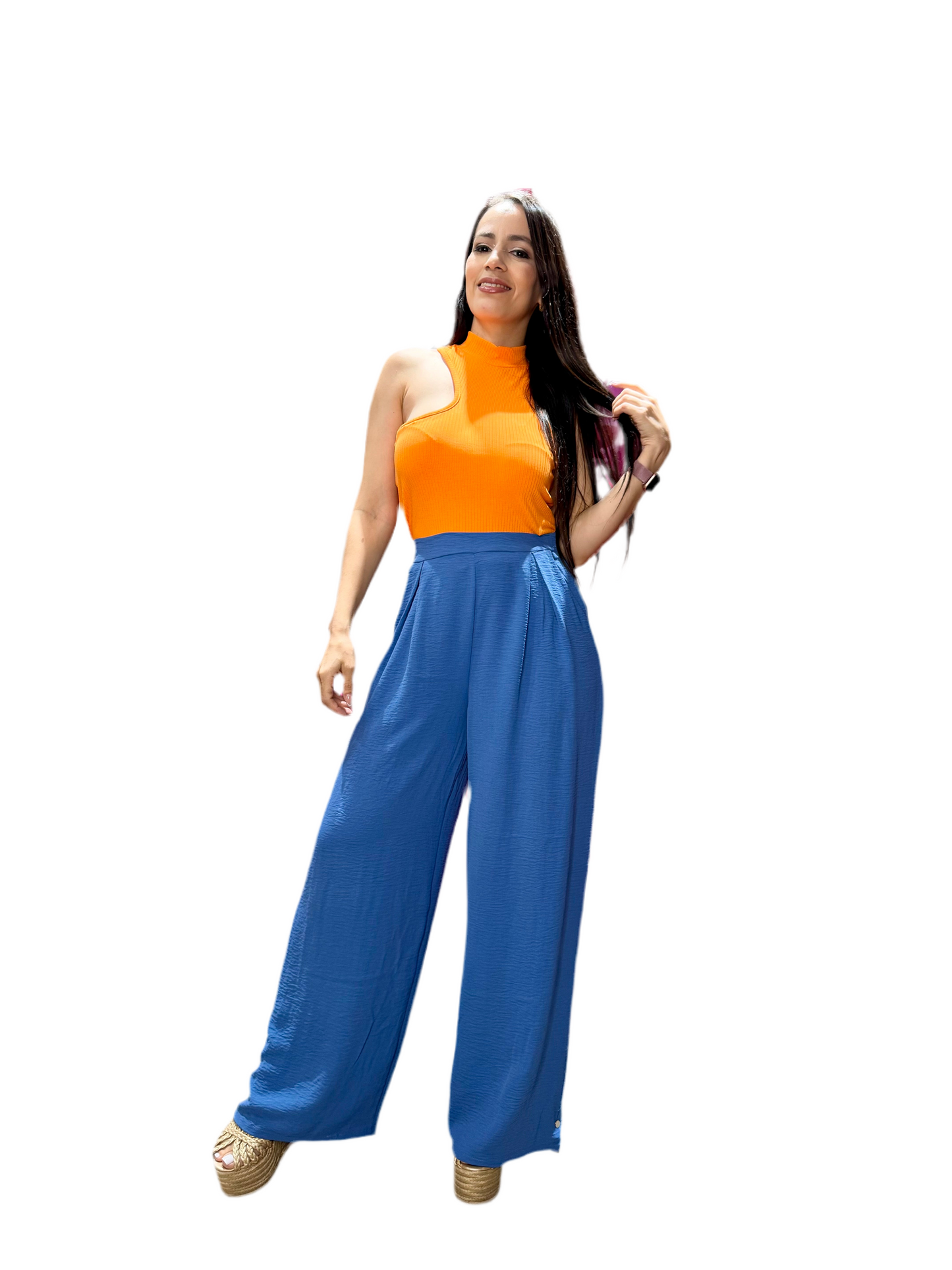 Pantalón tela formal dama PR3-1554 590390 azul