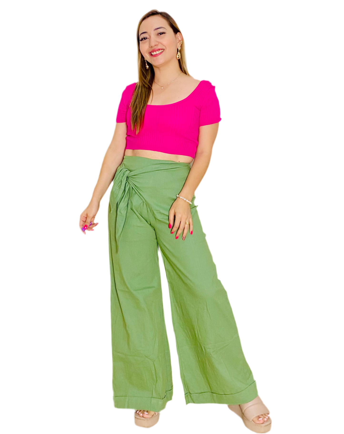 Pantalón tela formal dama Verde Azul Claro Salmon Tallas S M L XL IN3-1774 590390