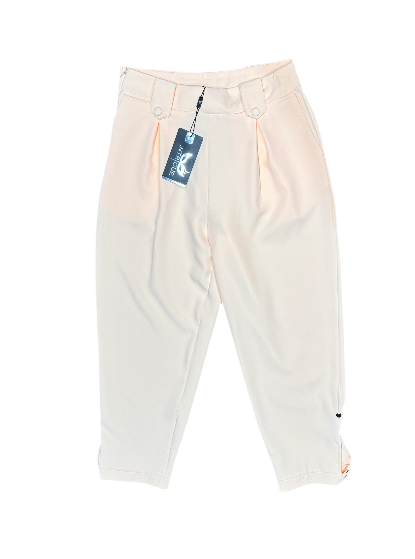 Pantalon tela tiro alto dama mujer salmon M L XL Intrigue INT3-1737 590390