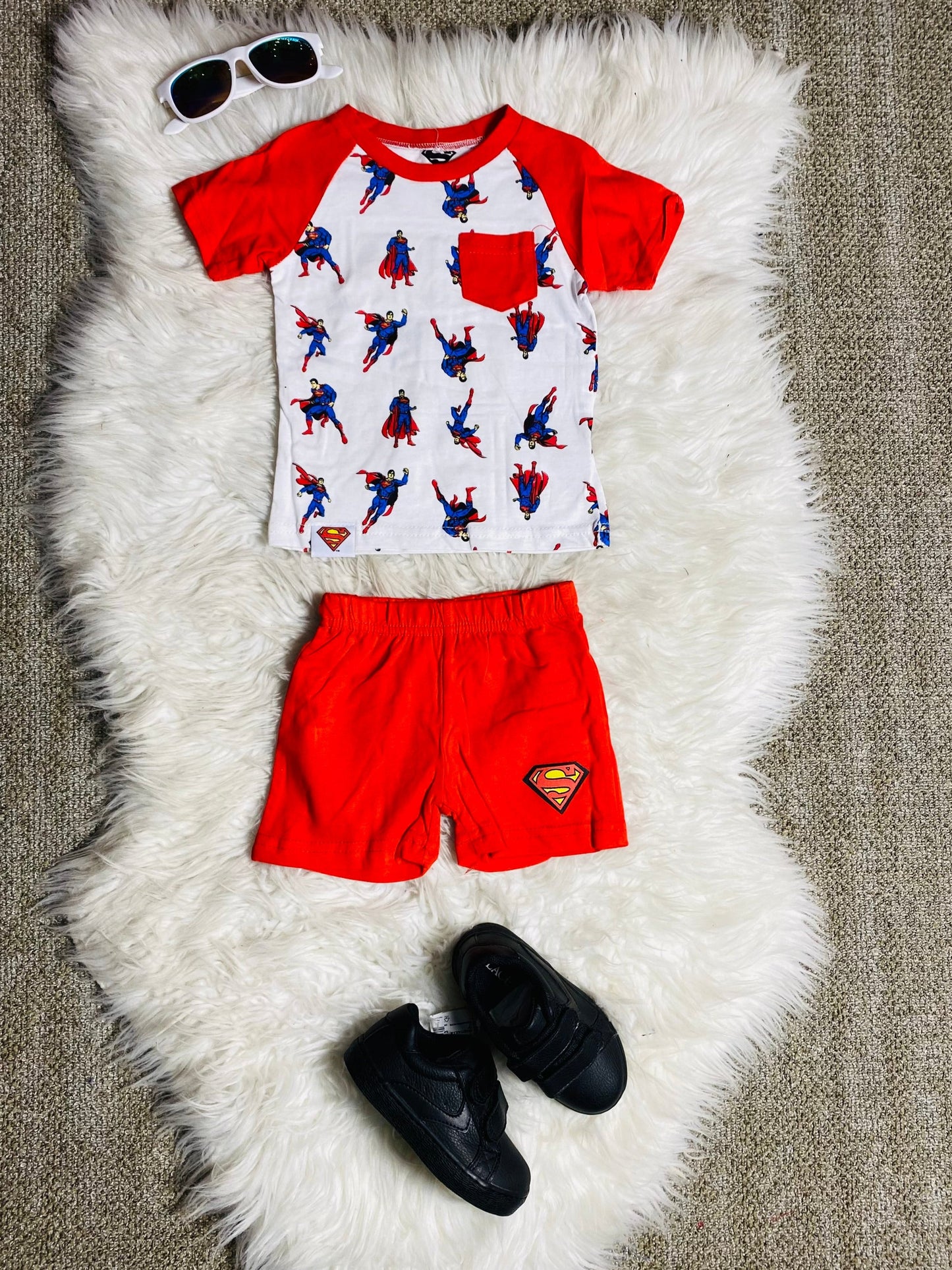 Set 2 piezas super man camisa y short bebe niño C9-SM-935B 490225