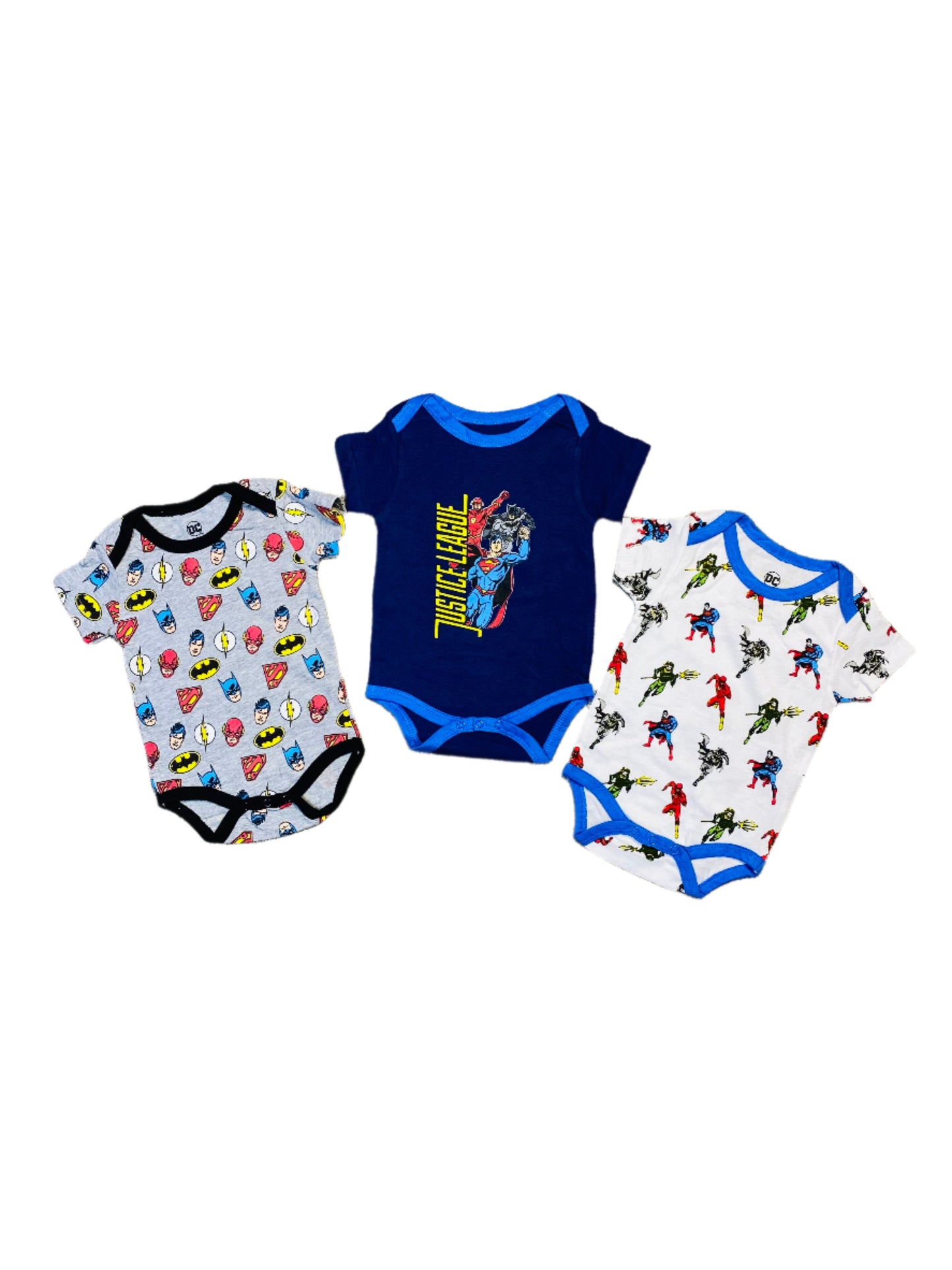 Mamelucos set de 3 piezas para bebe niño DC súper heroes C2-JL-865B 450325