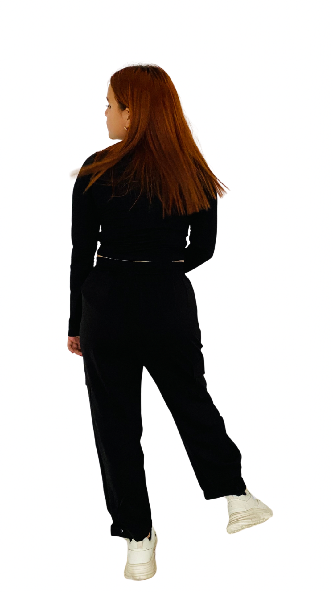 Pantalón tela cargo dama Negro Tallas S M L XL PR3-965