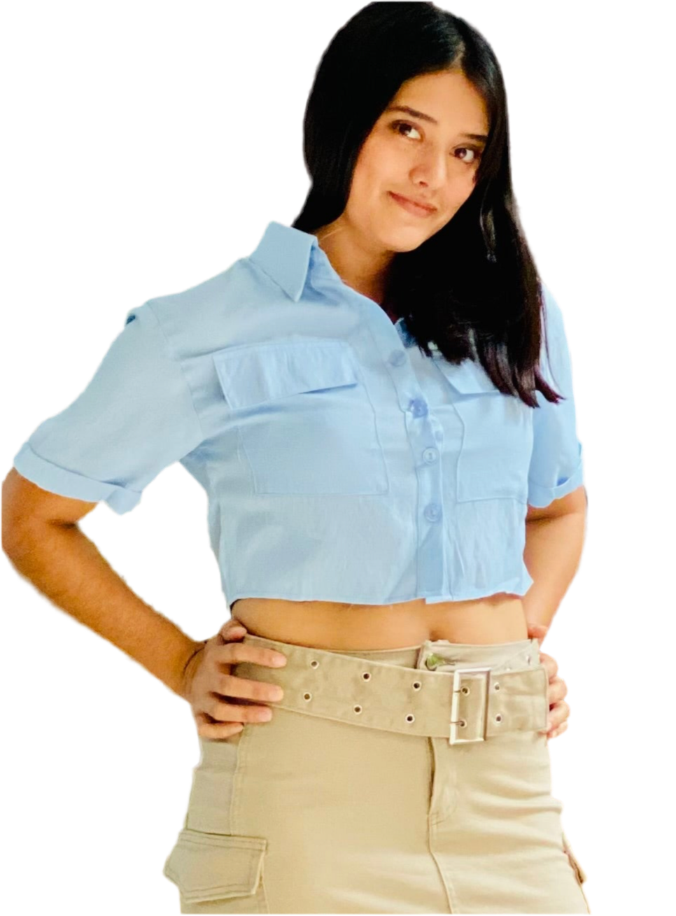 Camisa blusa dama cuello Azul CTD1210-2 490390