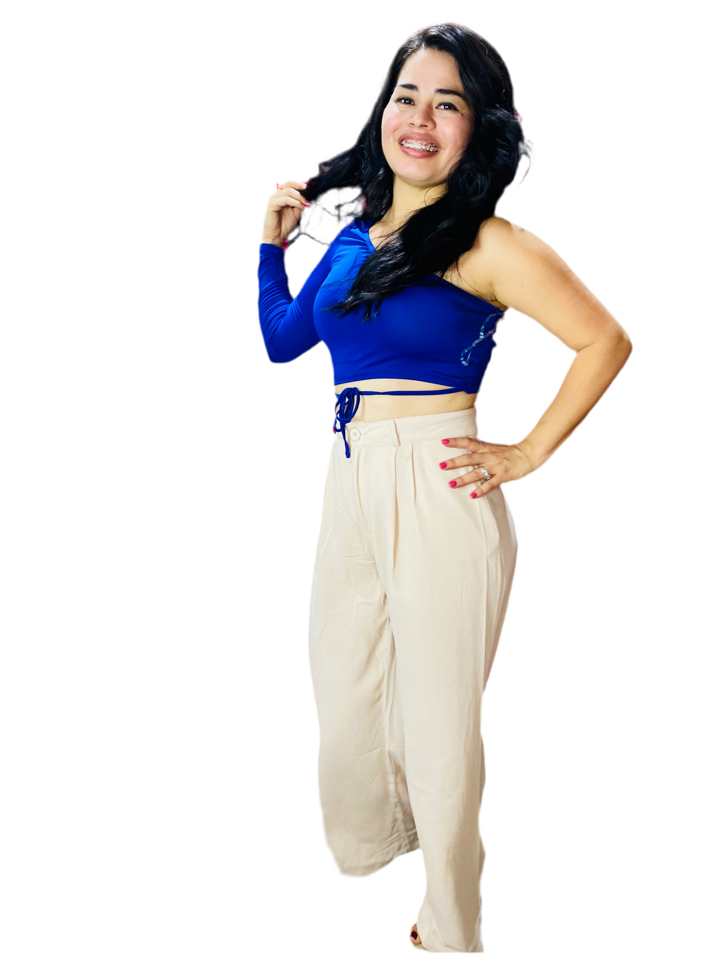 Pantalón tela formal dama Beige tallas S M L XL IN3-1730 590390