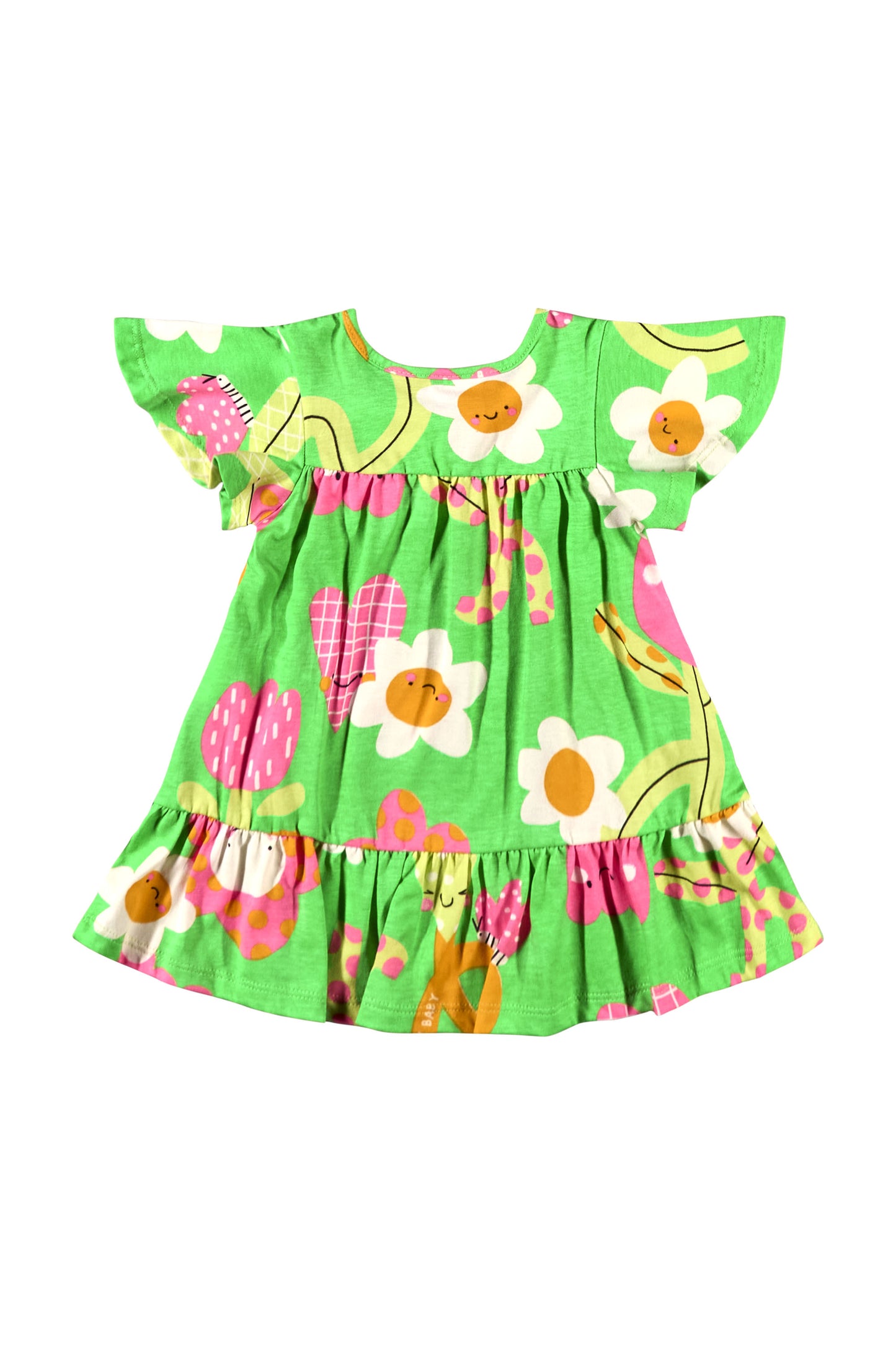 Vestido Bebé Niña verde estampado Quimby 34124 FLO-965 420315
