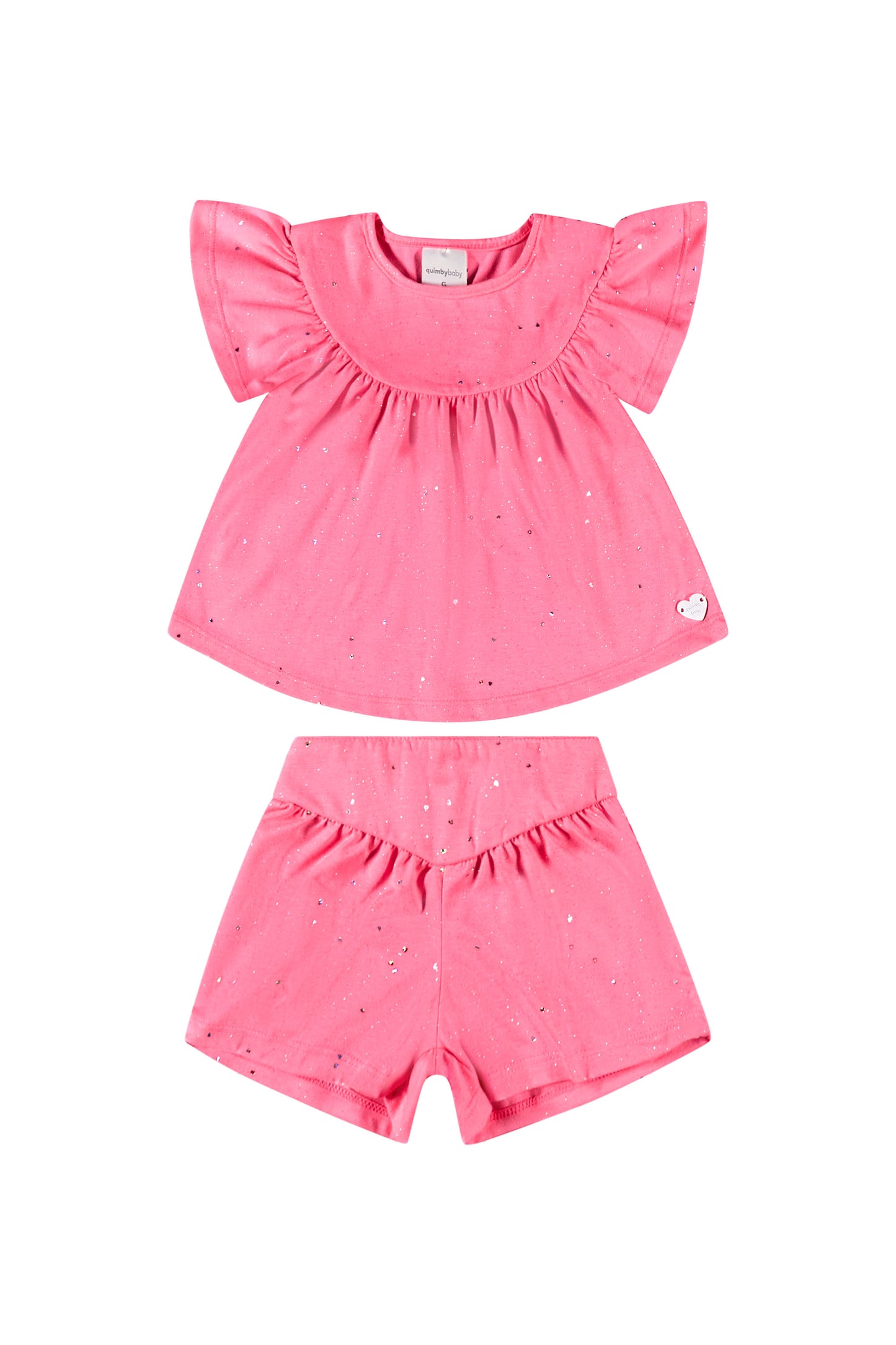 Conjunto Set 2 piezas camisa y short niña rosada 34140-GLI016 Quimby 645445