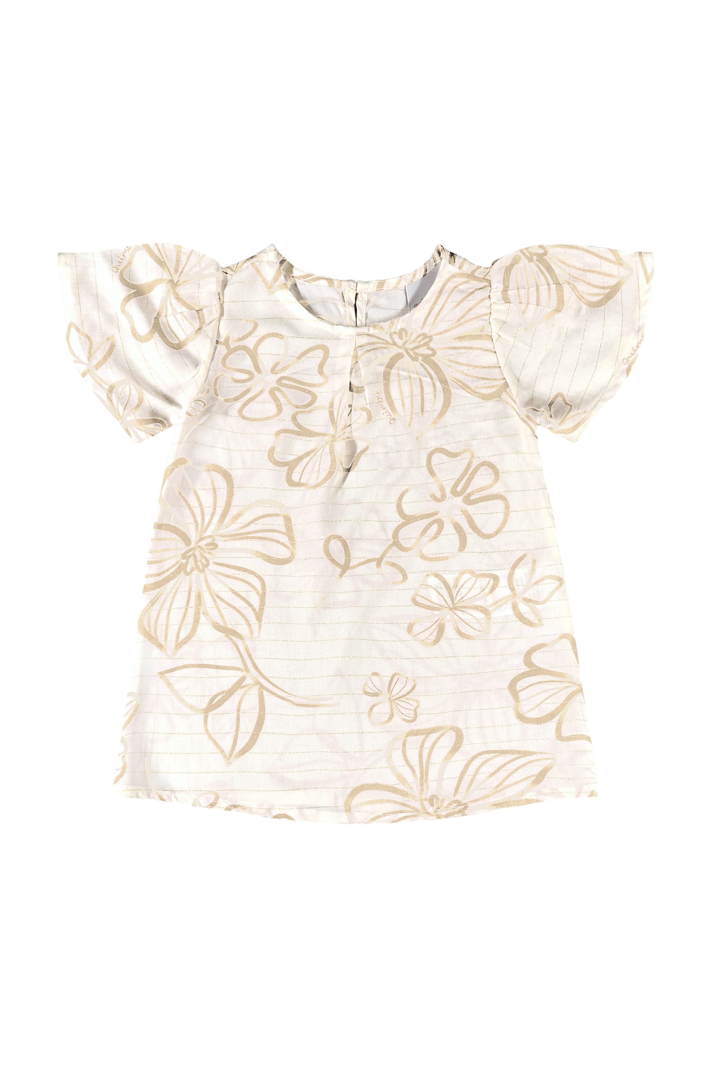Vestido blanco flores beige quimby bebe niña 34147_151218 645445