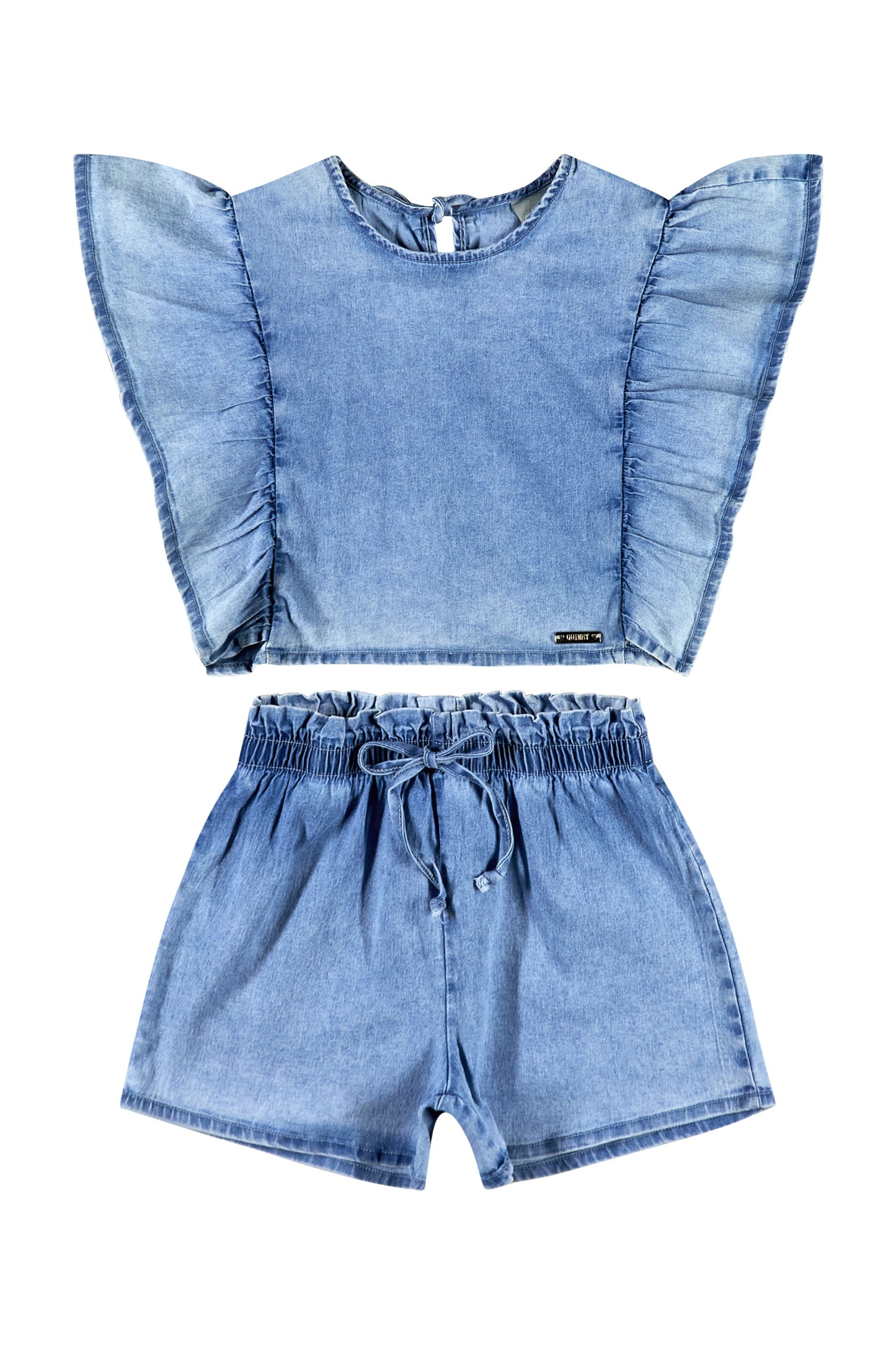 Conjunto Blusa y short color azul jeans Quimby 34185-184025 1165745
