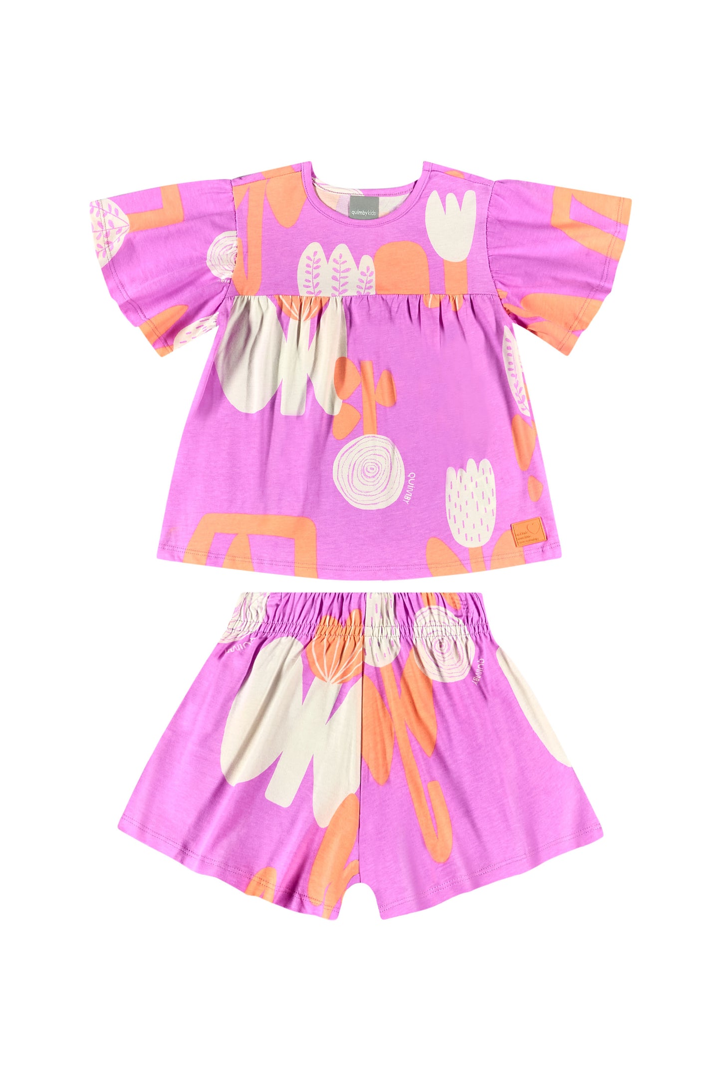 Conjunto set blusa short para niña Rosado Quimby 34186-FLO984 590390