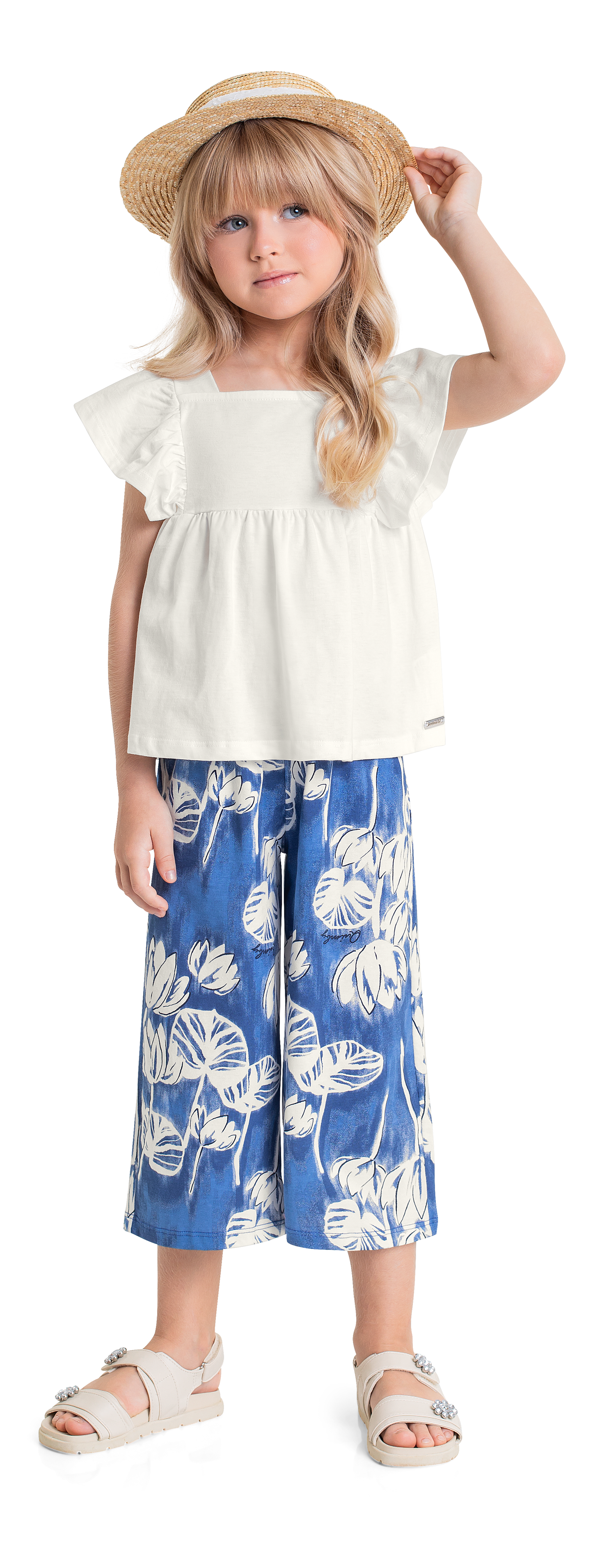 Conjunto set blusa short para niña Azul Quimby 34188-000106 745490