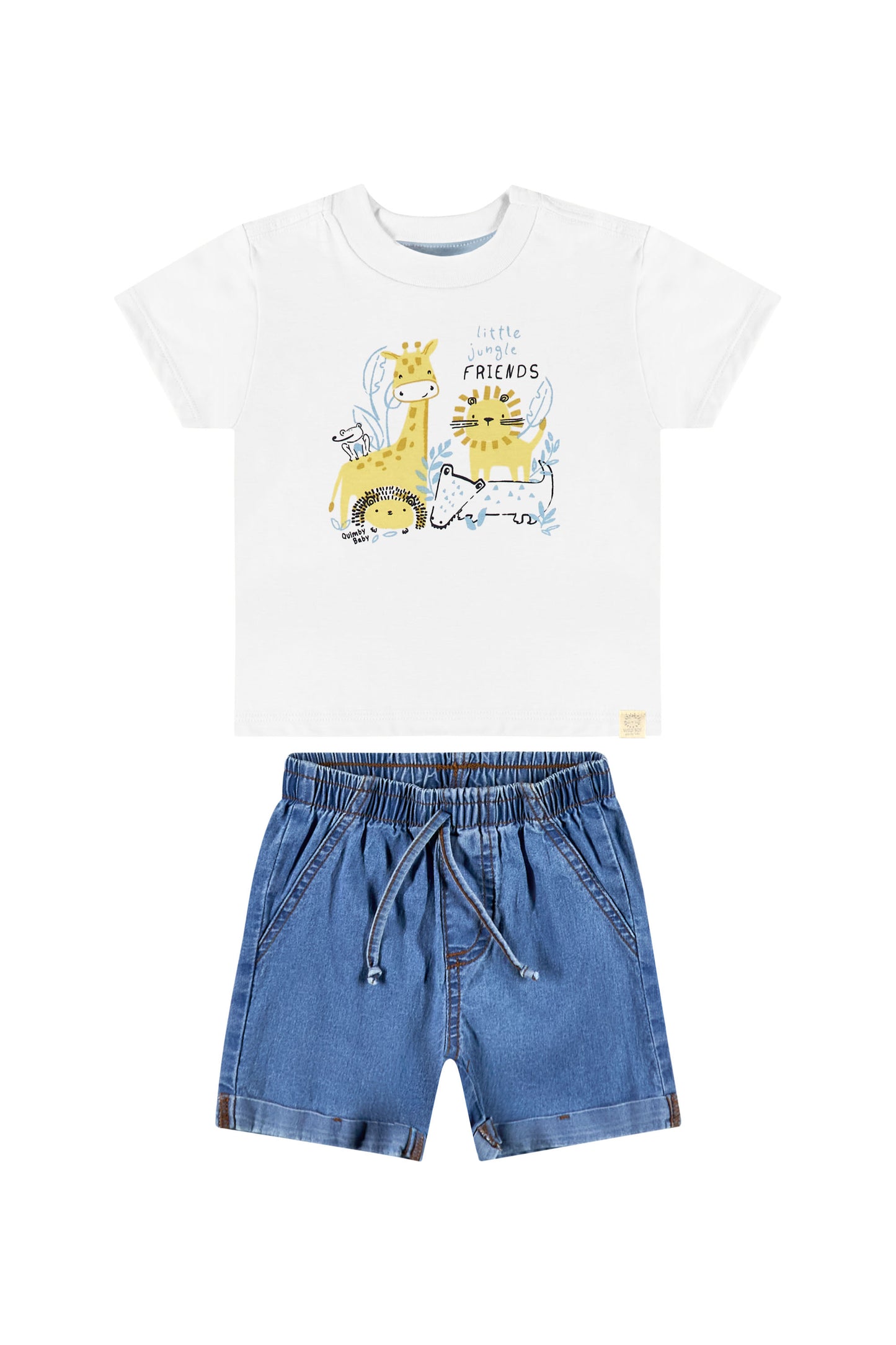 Set camisa blanca y shorts azul bebe niño Quimby 34213-000101 790545