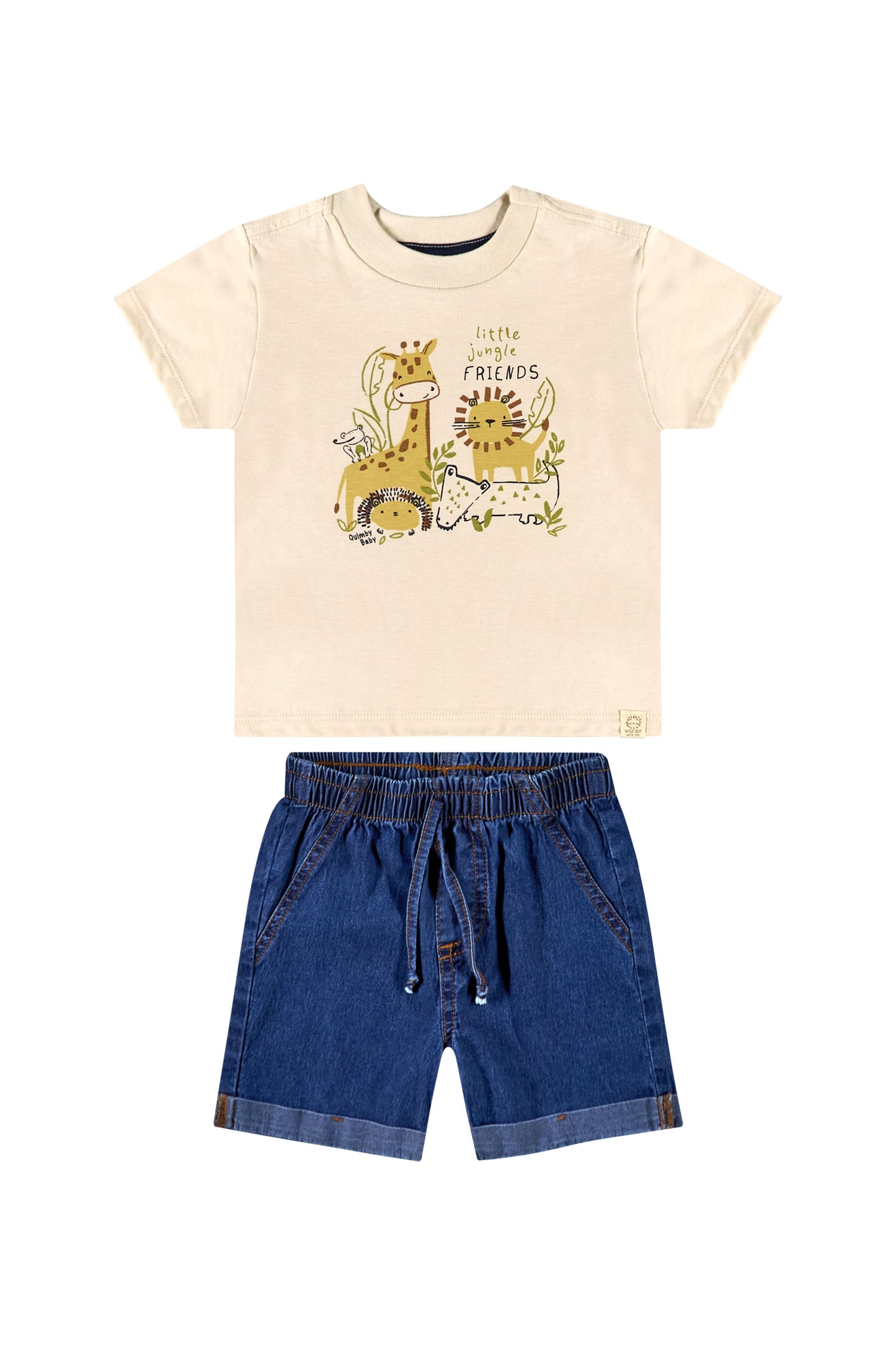 Set camisa beige y shorts azul Bebe nino Quimby 34213-12034 790545