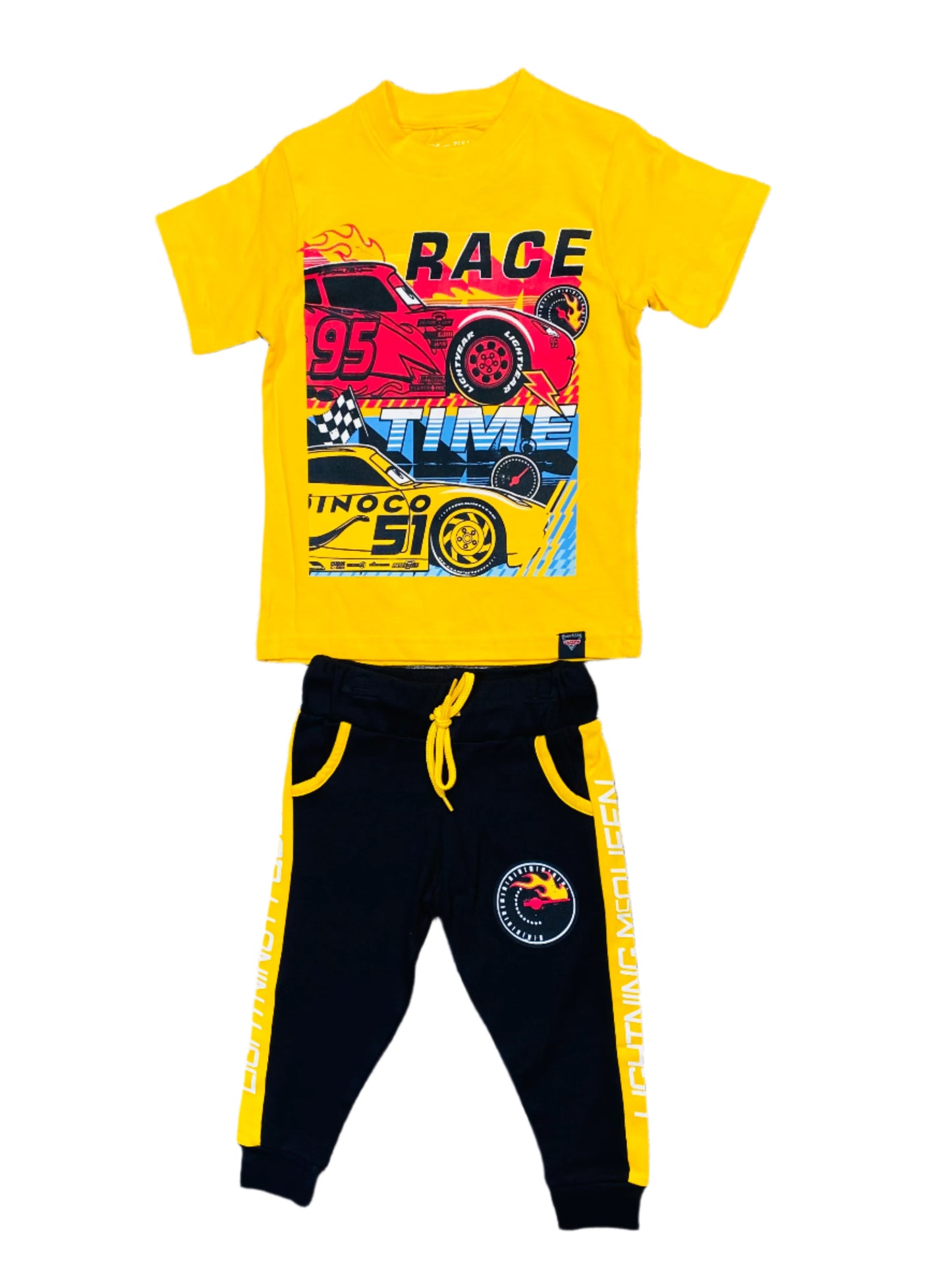 Set conjunto dos piezas cars camisa y pantalon 2 a 8 años A9-C3-173N 490445 amarillo