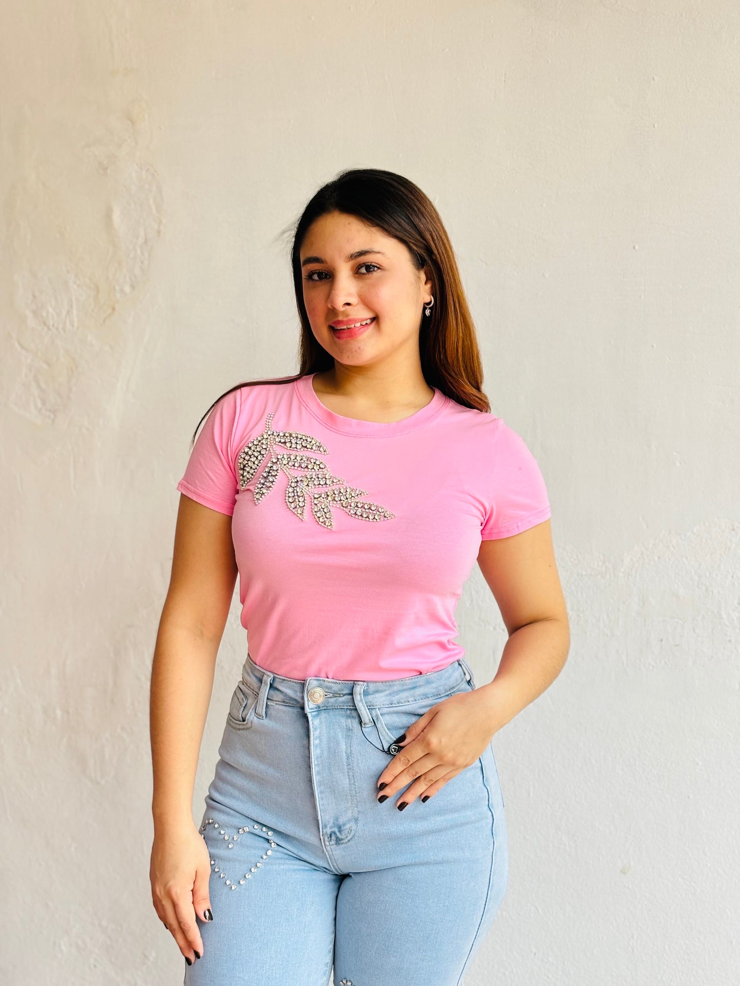 Blusa para Dama rosada hojas CTD1227-19 580375