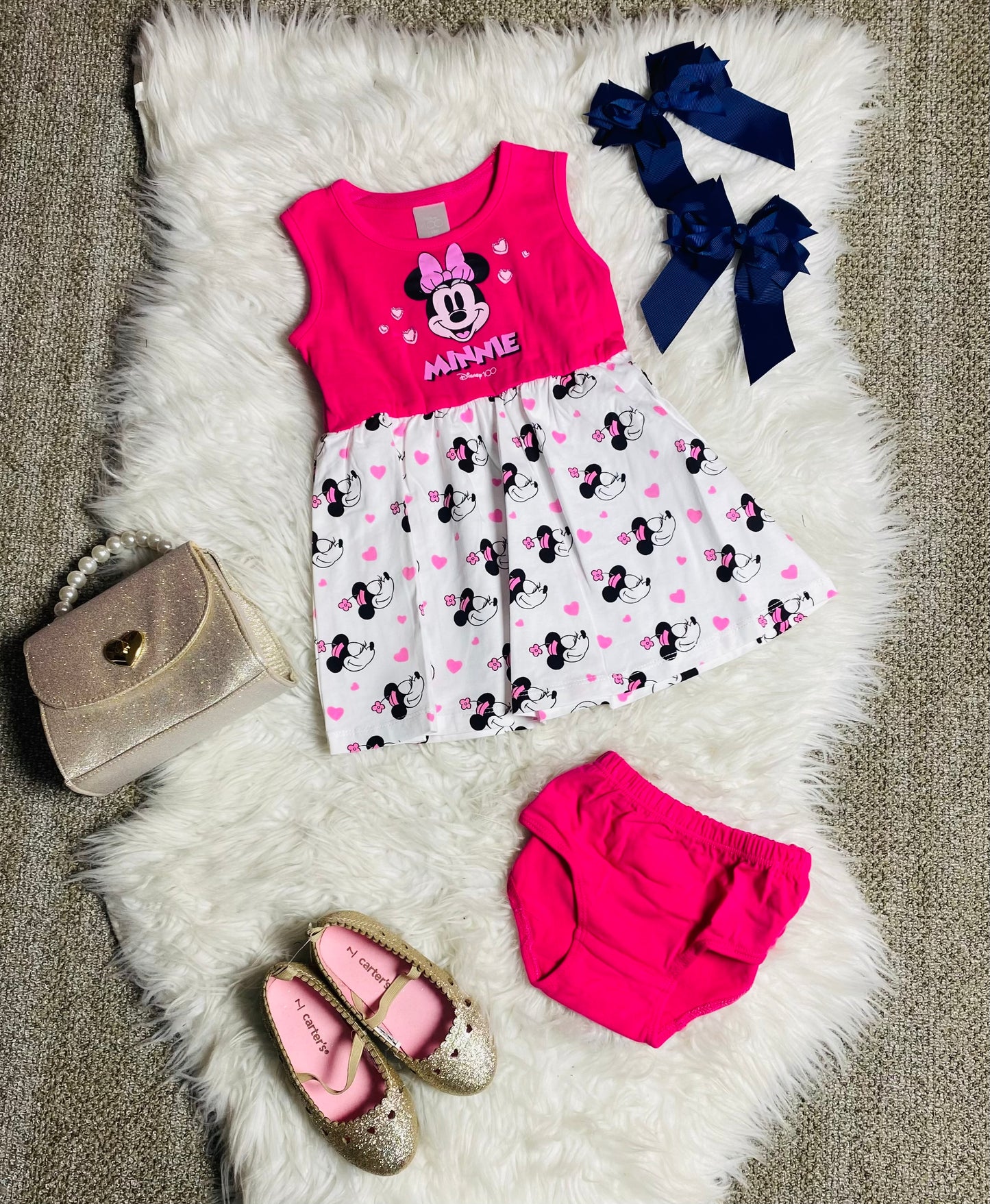 Vestido Minnie Disney rosado 12m a 3T D10-MI-1289B 590315