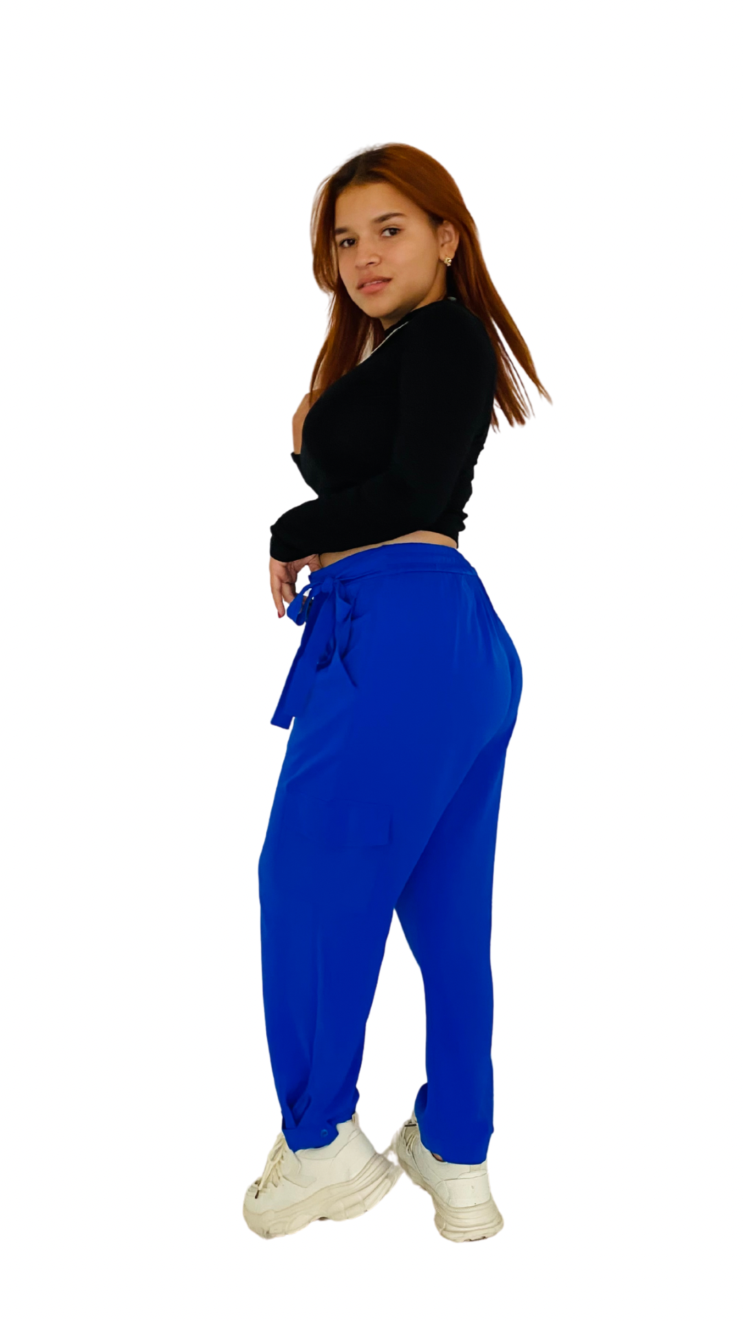 Pantalón tela cargo dama Negro Blanco Rojo Verde Naranja Azul Tallas S M L XL PR3-965 590330