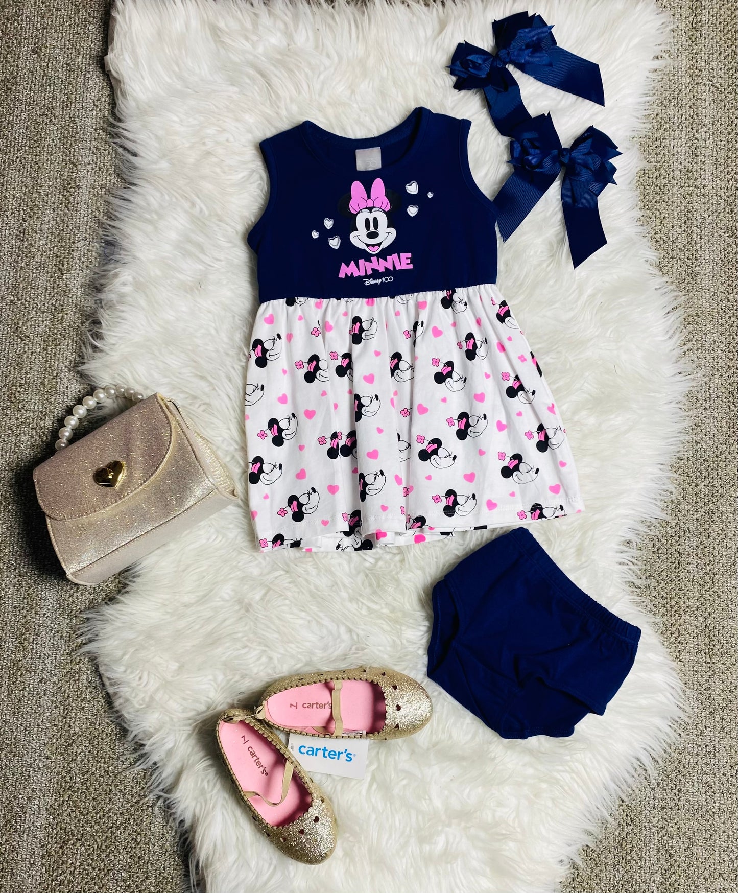 Vestido Minnie Disney azul 12m a 3T D10-MI-1289B 590315