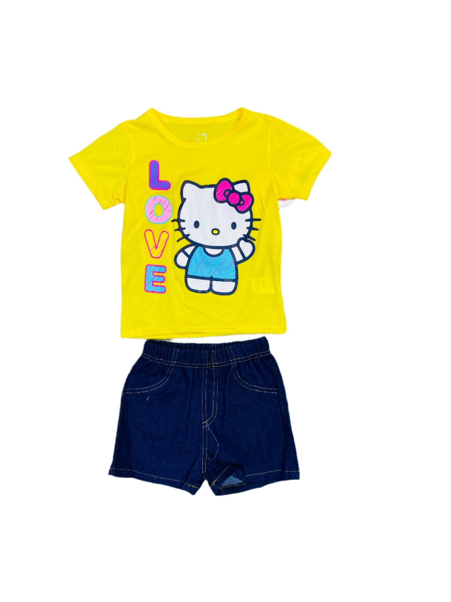 Set conjunto dos piezas para niña hello kitty 2 a 8 años H9-HK-103D 330230 amarilla