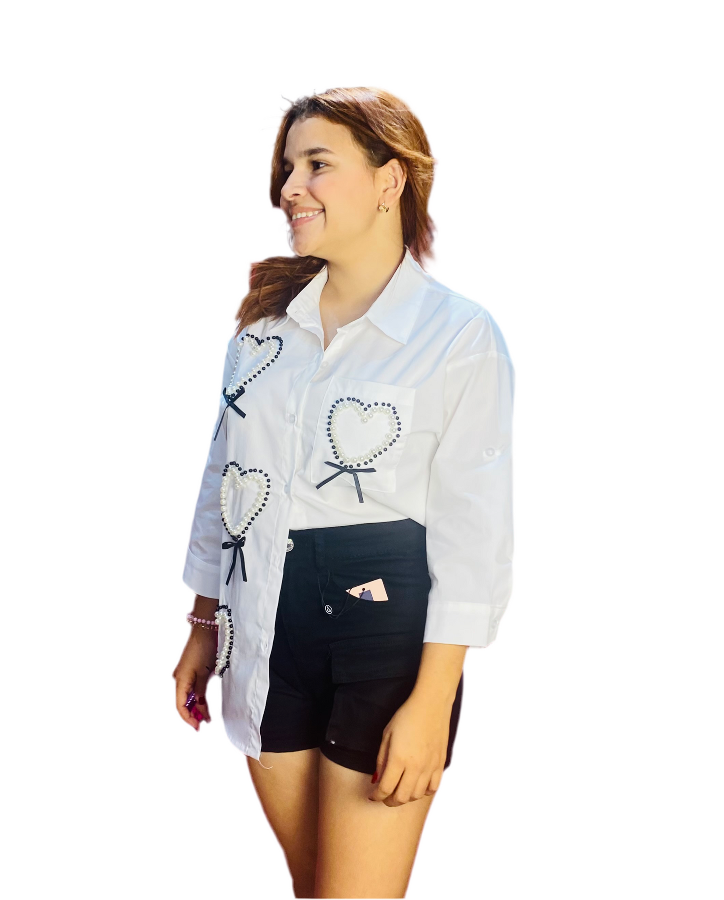 Camisa Blusa Dama manga larga con chongos blanca CTD1198-16 690425