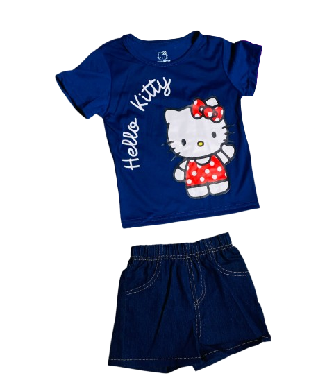 Set conjunto dos piezas para niña hello kitty 2 a 8 años H9-HK-102D 330245 azul