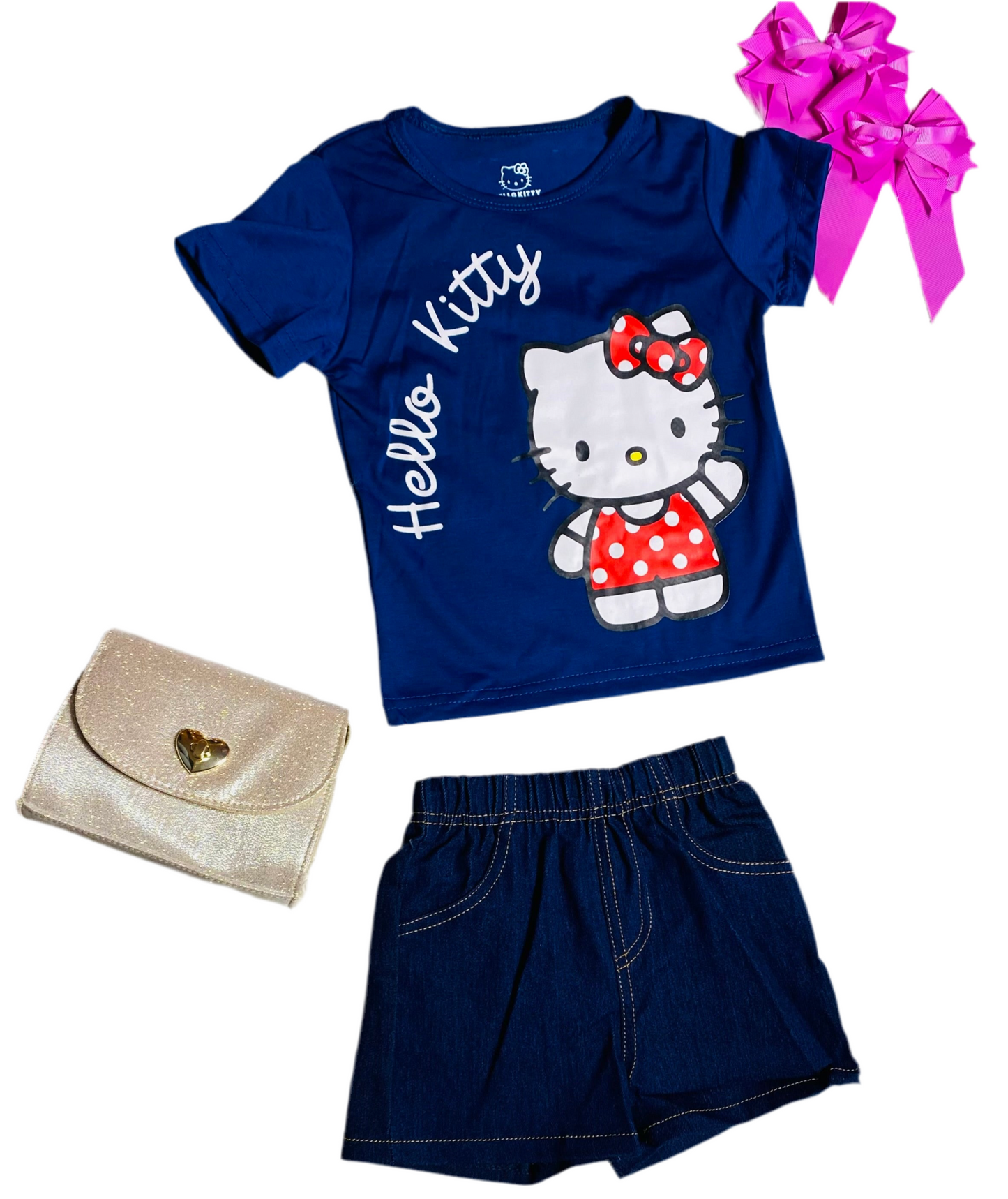 Set conjunto dos piezas para niña hello kitty 2 a 8 años H9-HK-102D 330245 azul