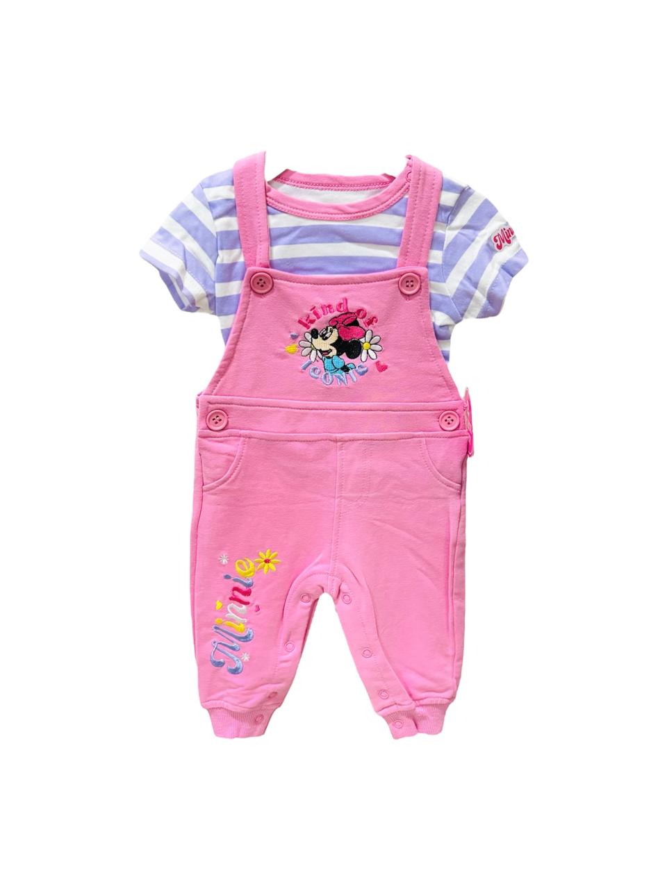 Set dos piezas camisa y overall Minnie para bebe niña disney 6 a 24 meses D9-MI-1197B 590345 rosado