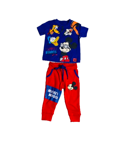 Set conjuntos dos piezas para bebé niño mickey short y camisa 12 m a 3T 590365
