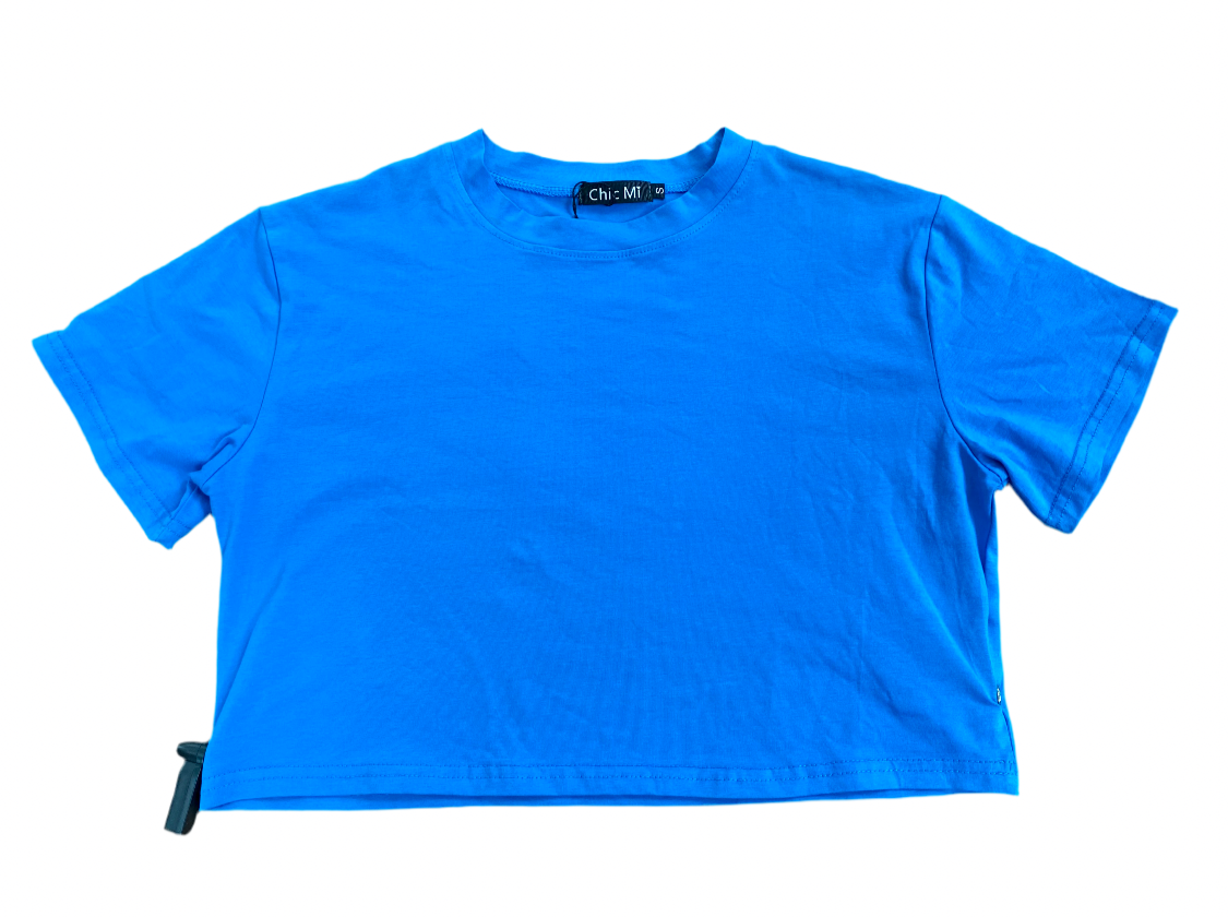 Camisa crop top basic azul algodón camiseta CTD1154-1 395280