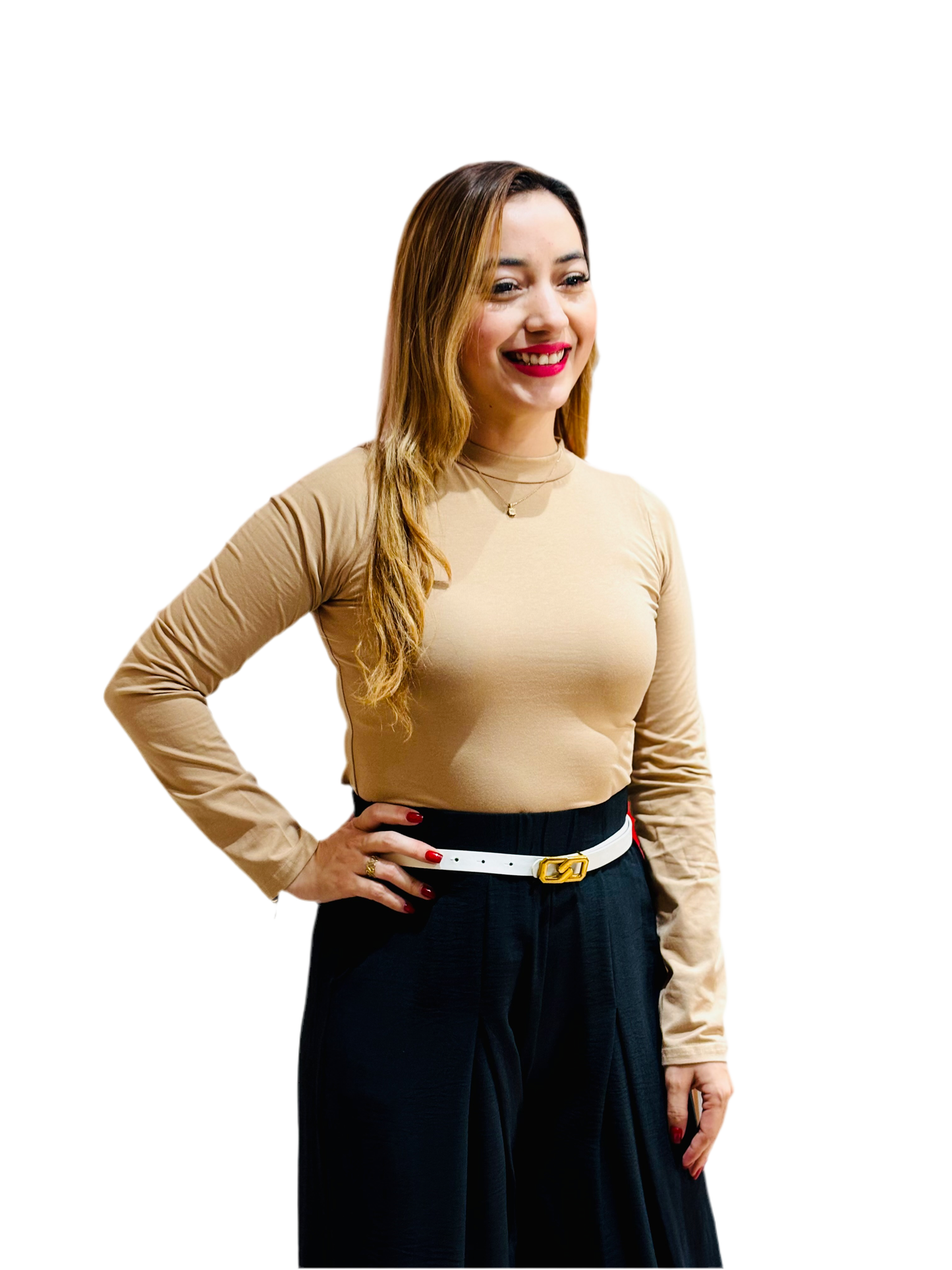 Camisa dama blusa manga larga beige CTD1154-40 315235