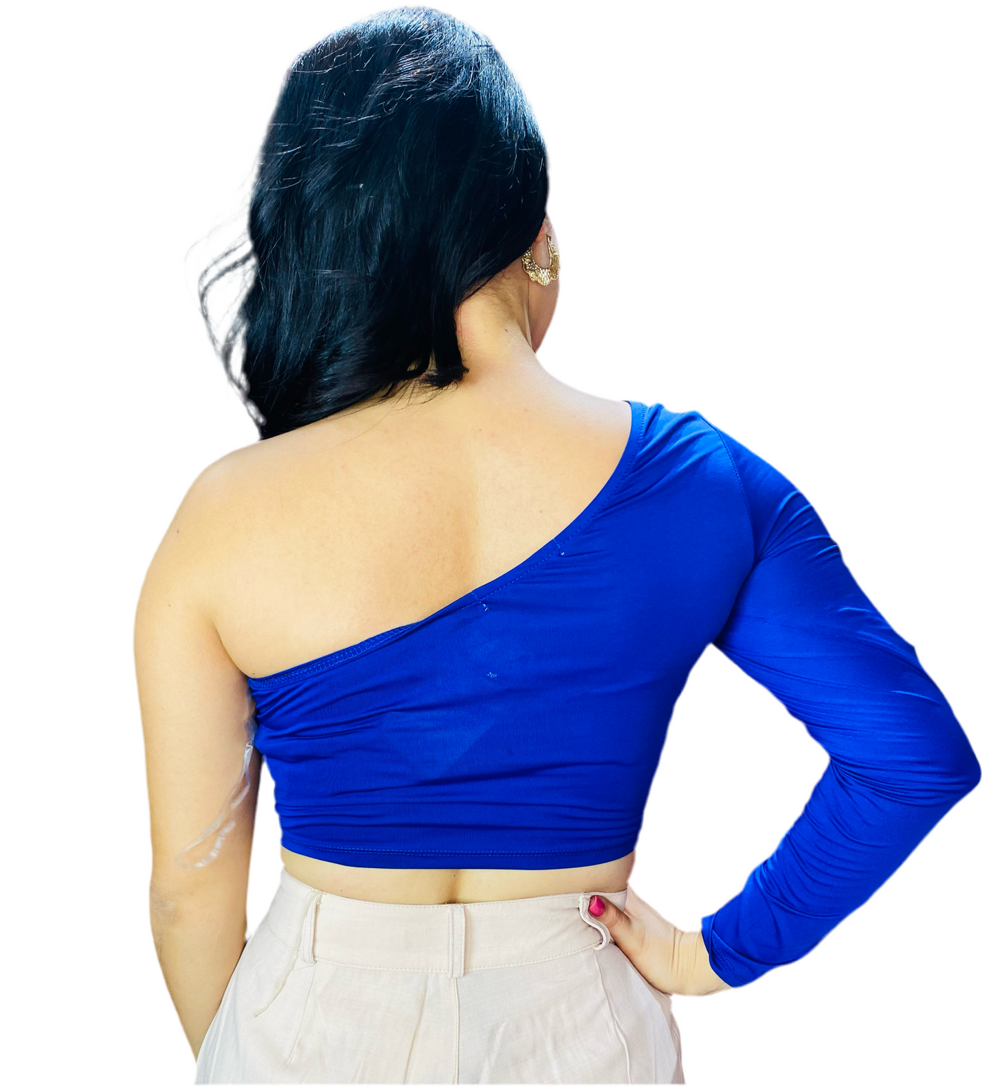 Camisa una manga larga mujer dama INT1-670 399299 azul