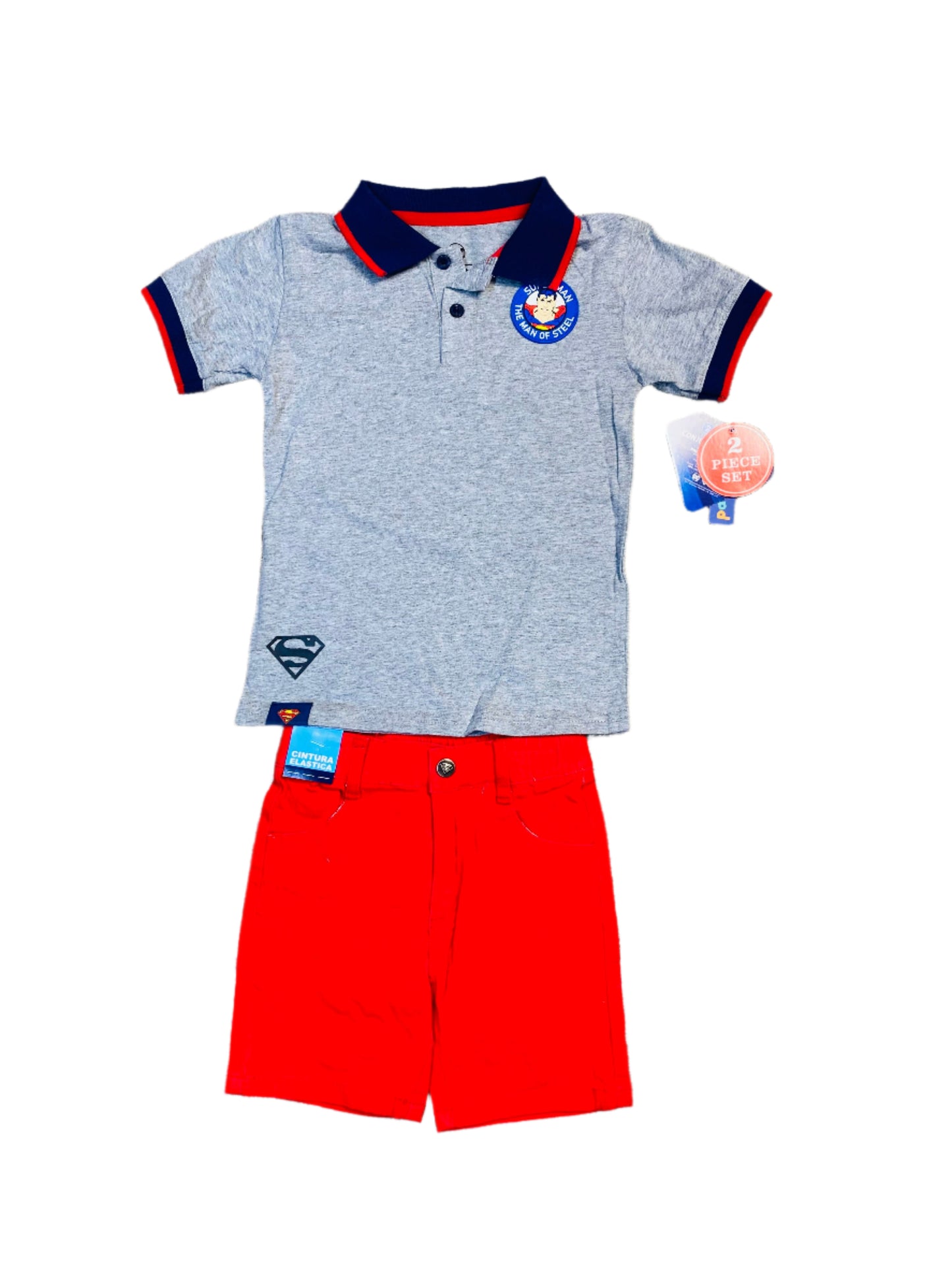 Set conjunto para niño Super Man 2-8 años camisa polo y short C9-SM-1072N 590385
