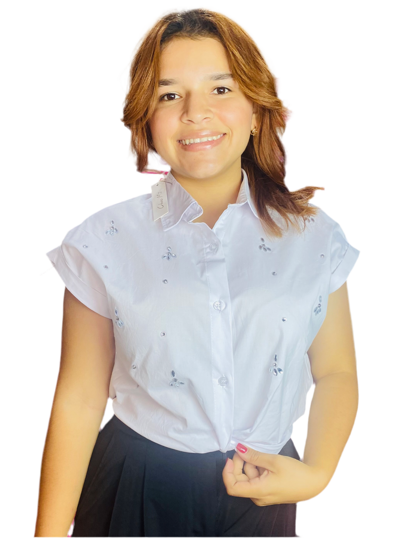 Camisa Blusa Dama top elástico blanco CTD1198-19 490360