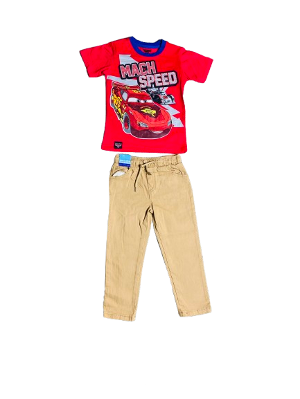 Set conjunto dos piezas cars camisa y pantalon 2 a 8 años A9-C3-184N 425385 rojo
