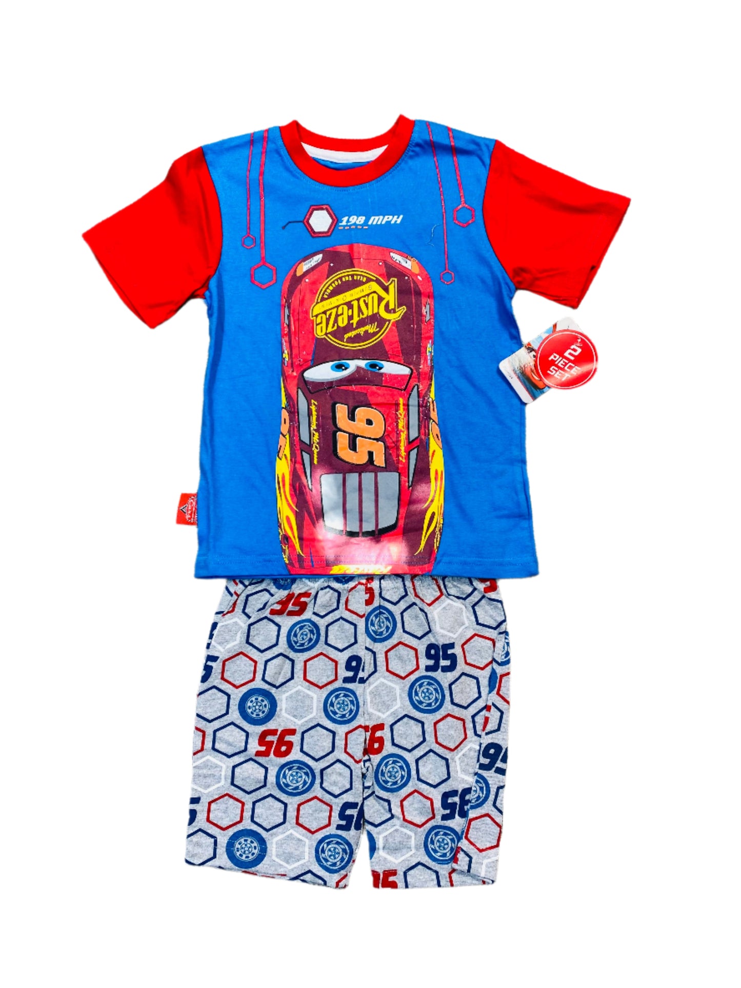 Set conjunto dos piezas camisa y short cars 2 a 8 años rojo A3-C3-127N 590305