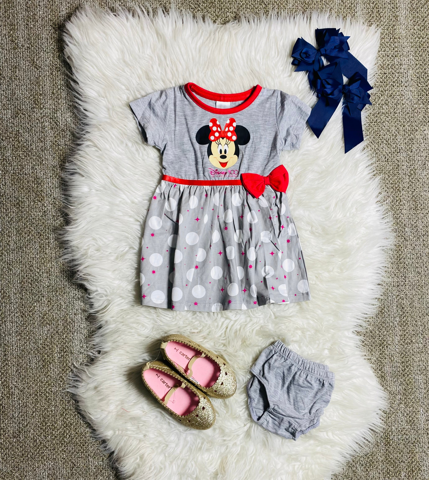 Vestido Minnie Disney Gris 12m a 3T D10-MI-1288B 590315